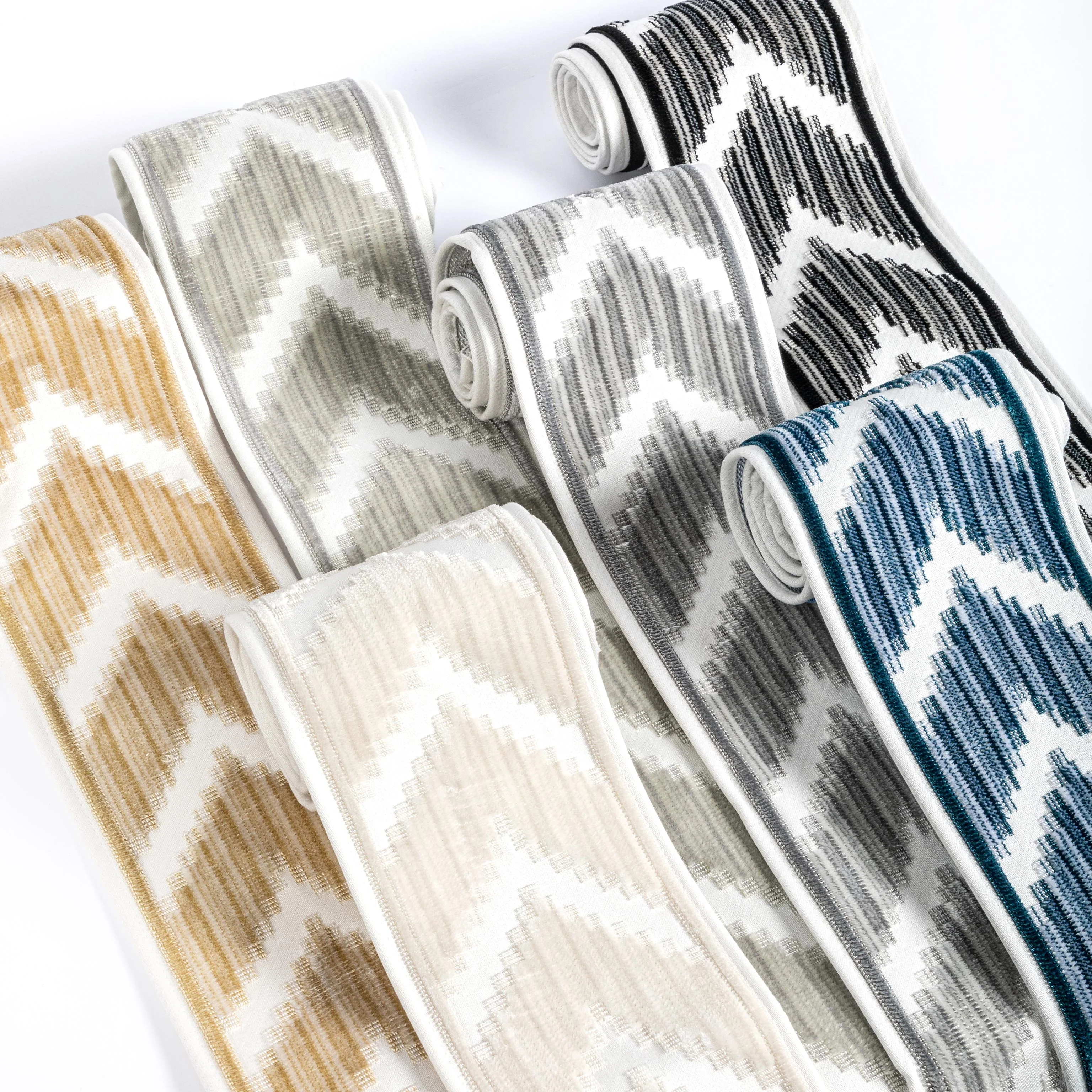 Kravet Chevron Velvet Tape Noir Trim - Image 5