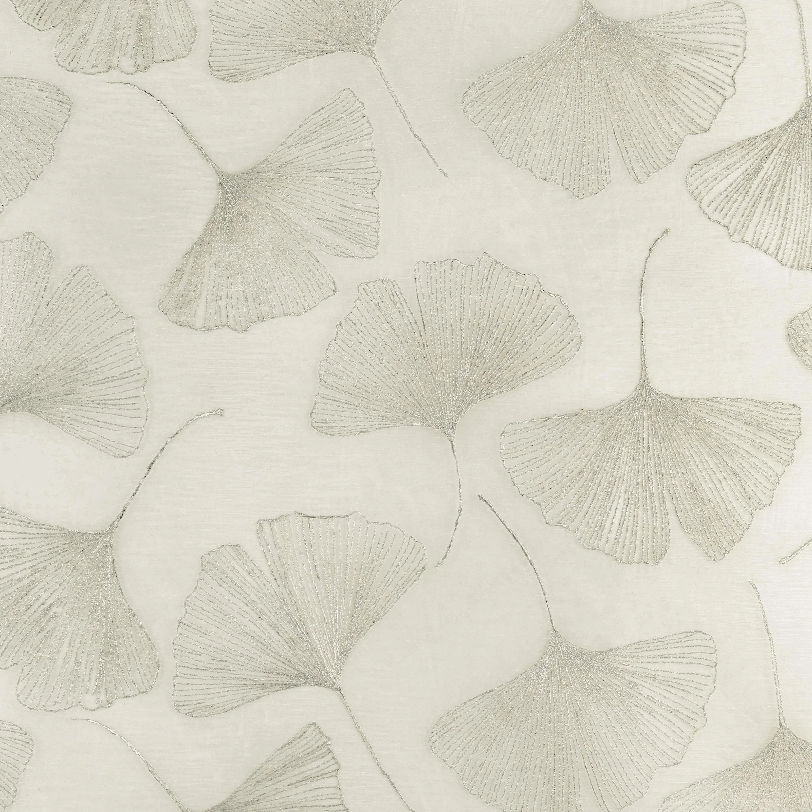 Kravet Gingko Leaf Platinum Drapery Fabric - Image 2
