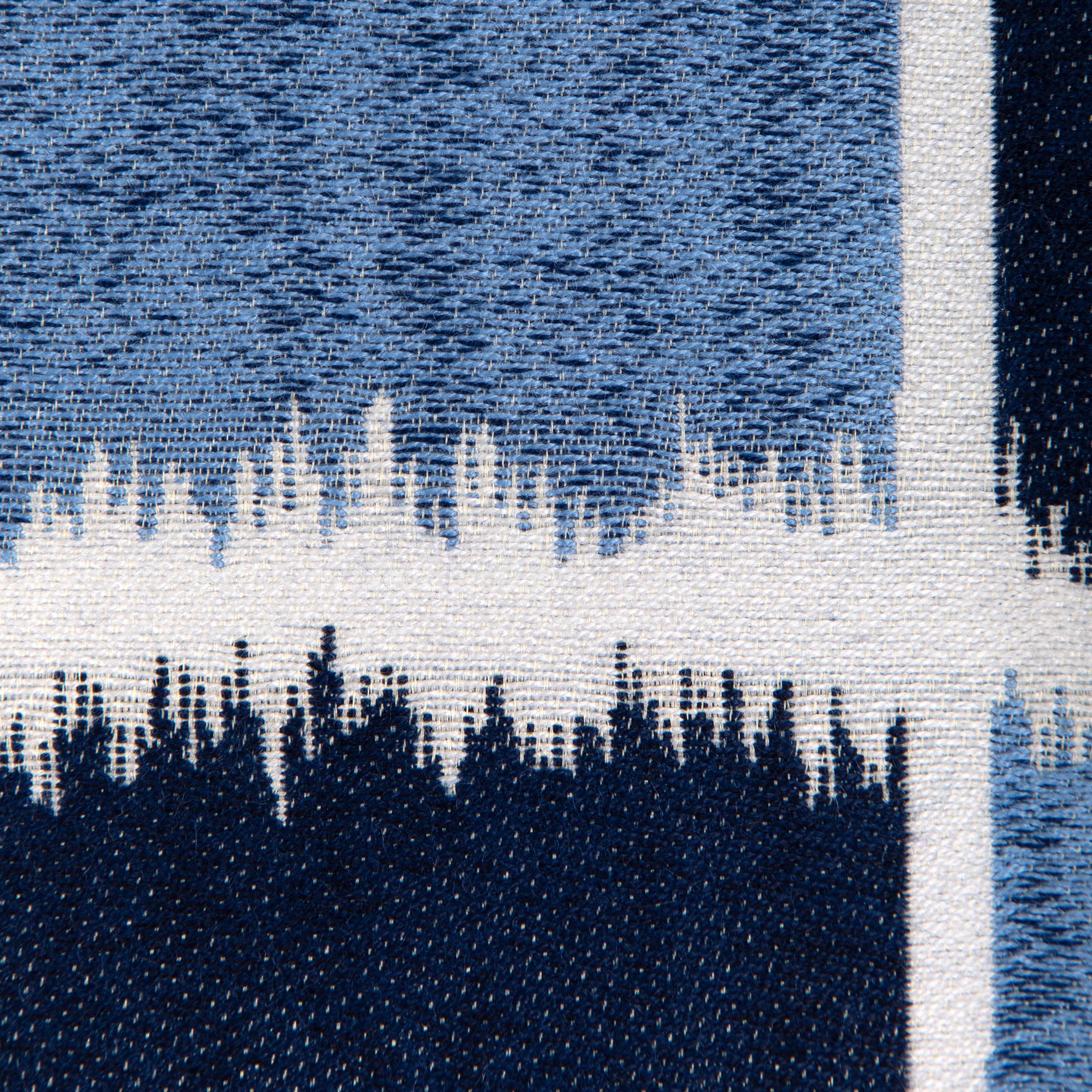 Kravet Ikat Squares Marine Upholstery Fabric - Image 3