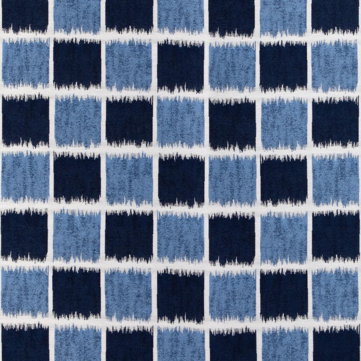 Kravet Ikat Squares Marine Upholstery Fabric - Image 8