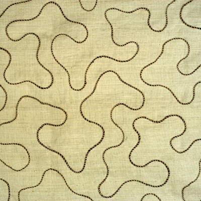 Kravet Jig Saw Silk Natural Drapery Fabric