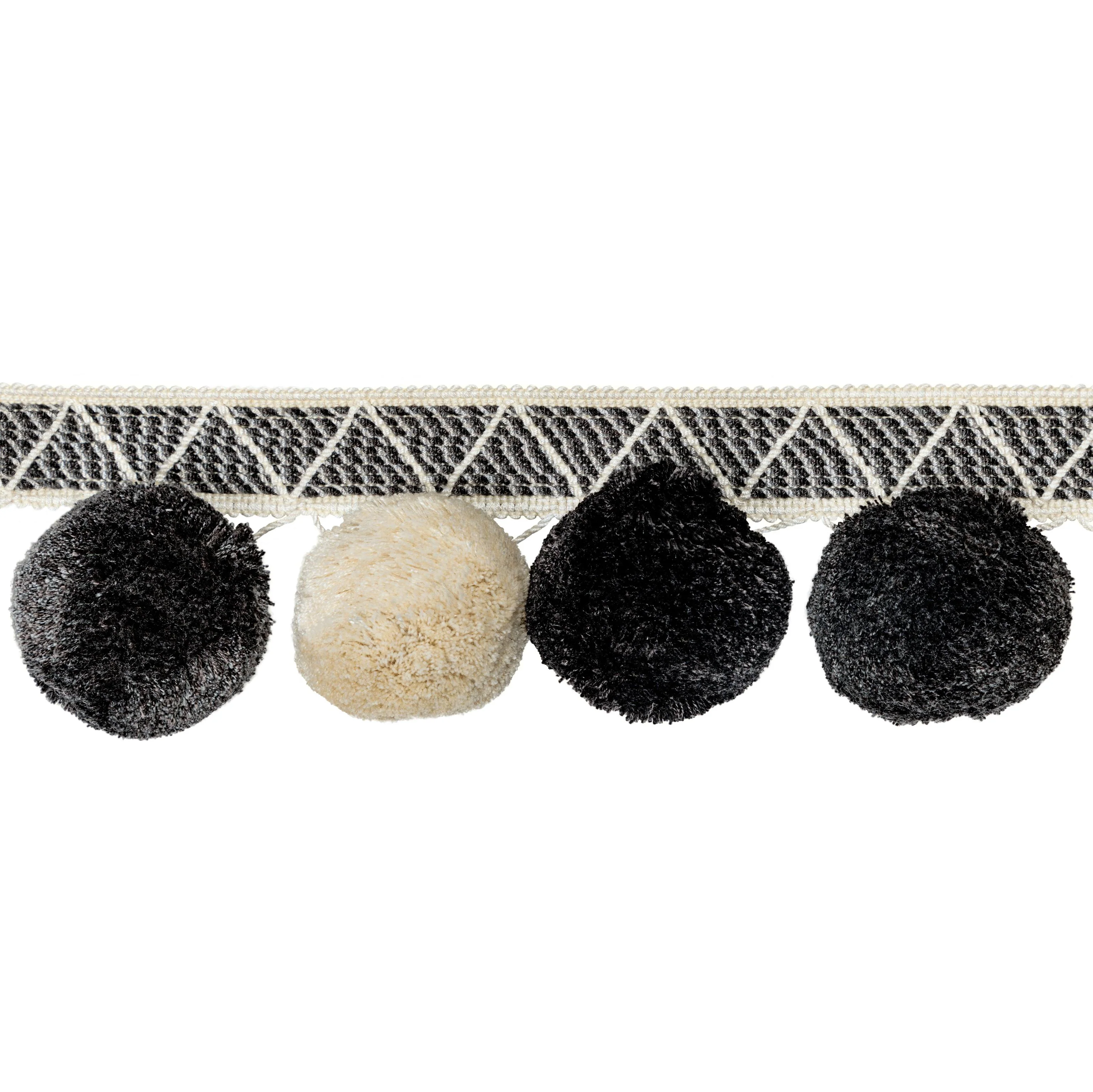 Kravet Phuket Poms Ivory/Noir Trim - Image 2