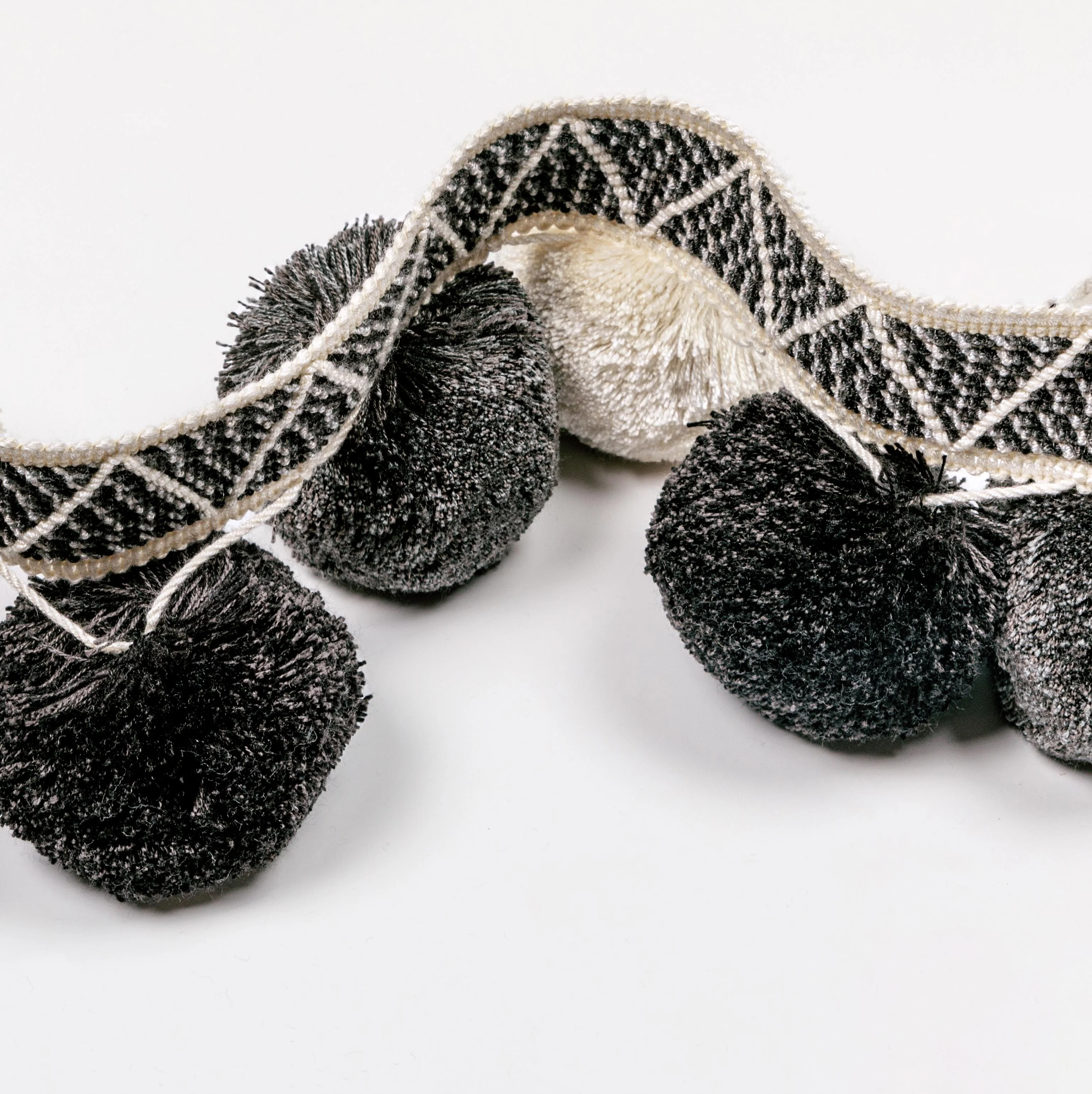 Kravet Phuket Poms Ivory/Noir Trim - Image 3