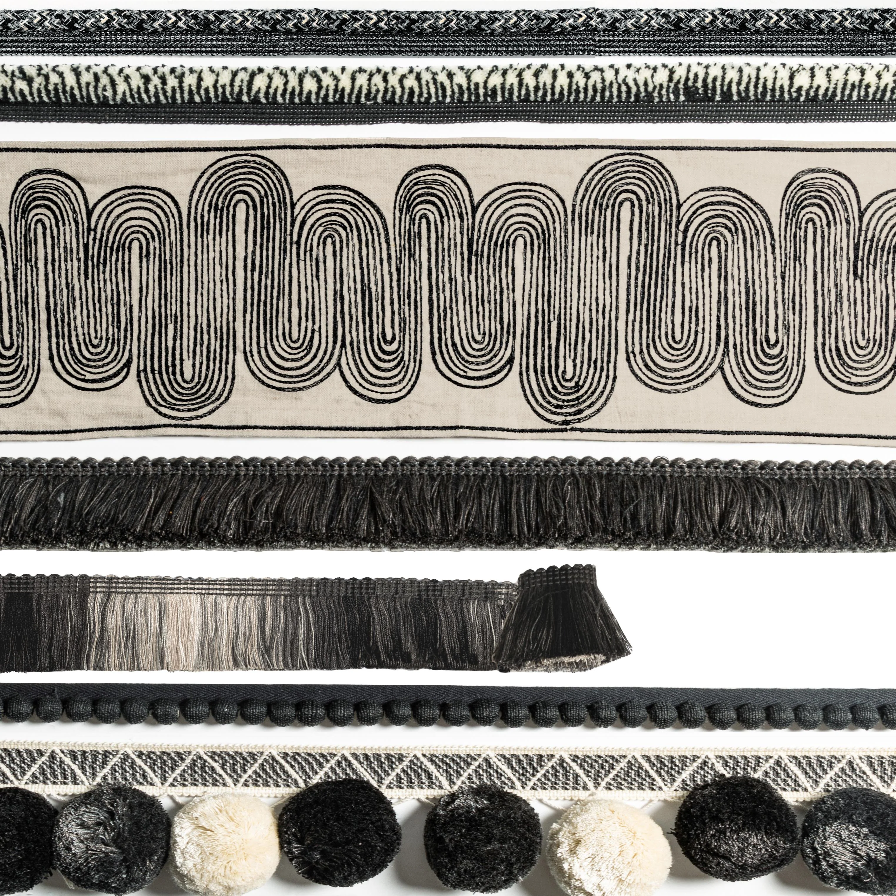 Kravet Sojourn Fringe Ivory/Noir Trim - Image 5