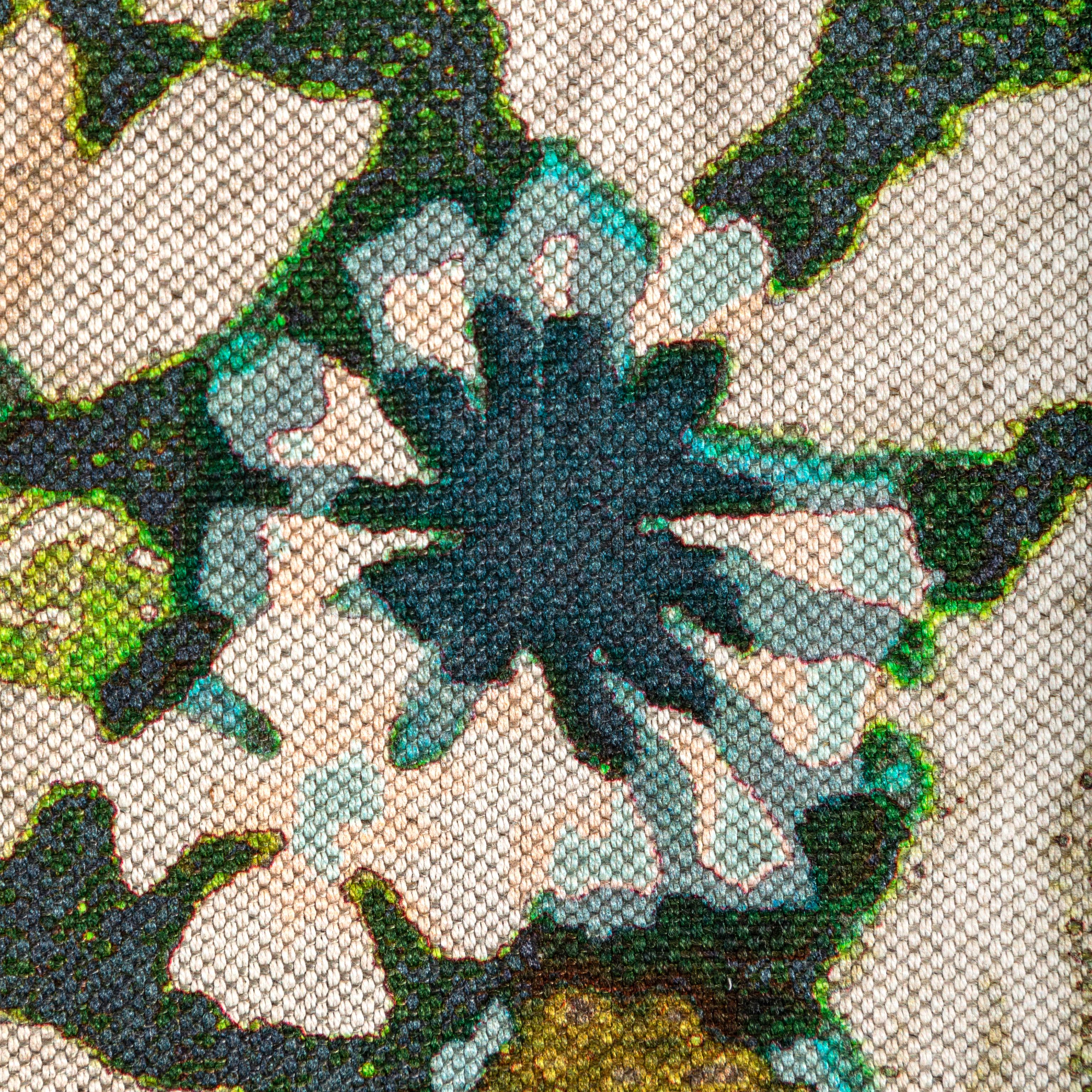 Lee Jofa Arioso Print Marine/Citron Fabric - Image 3