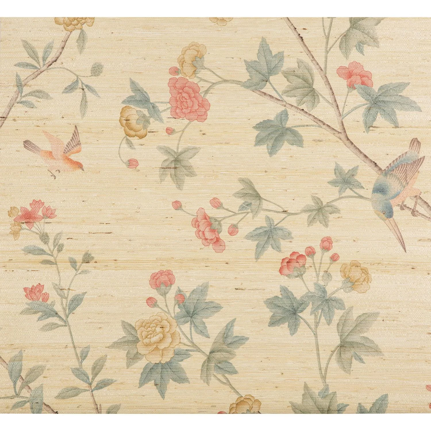 Lee Jofa Beaujeu Gc Petal/Jade Wallpaper