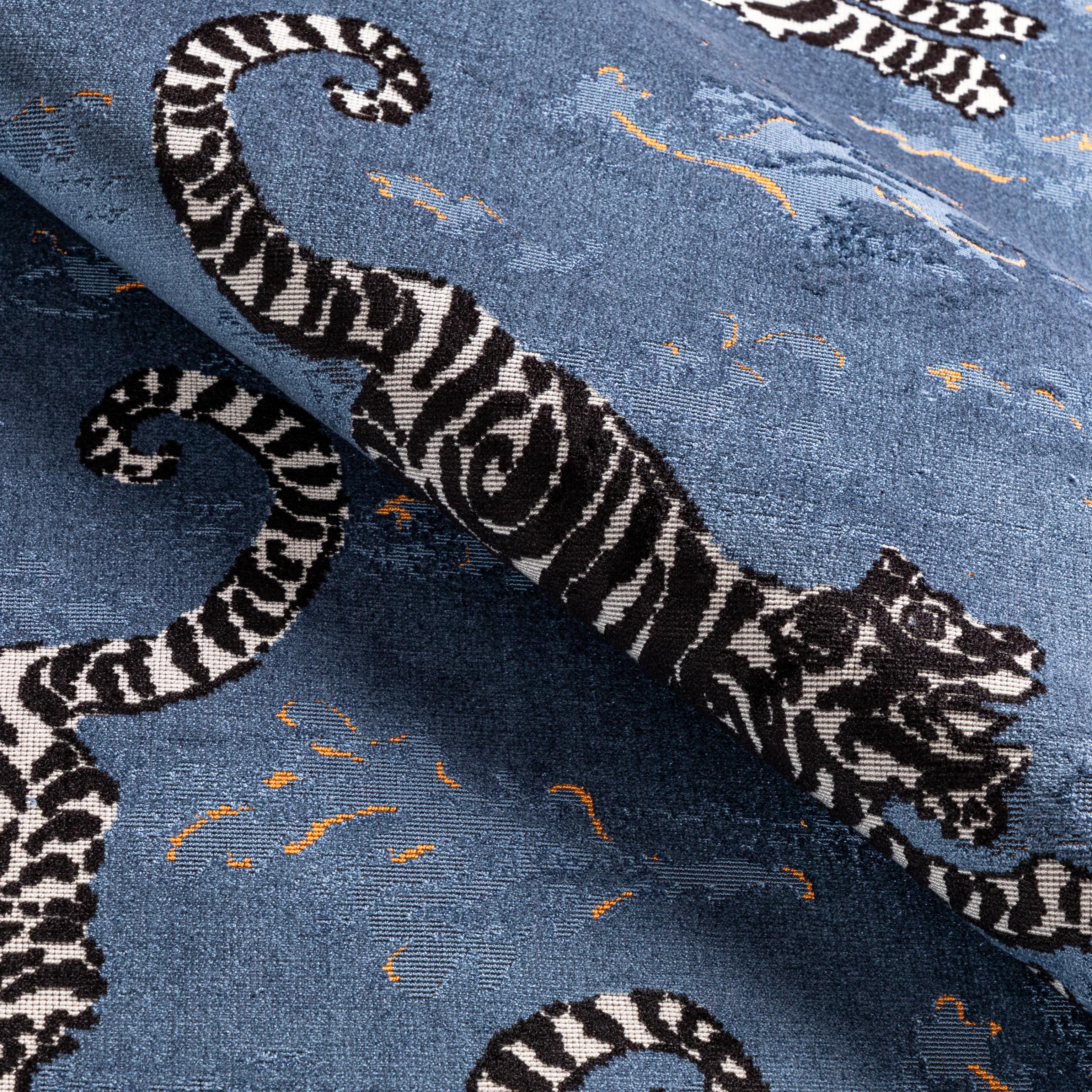 Lee Jofa Bongol Velvet Sapphire Upholstery Fabric - Image 4