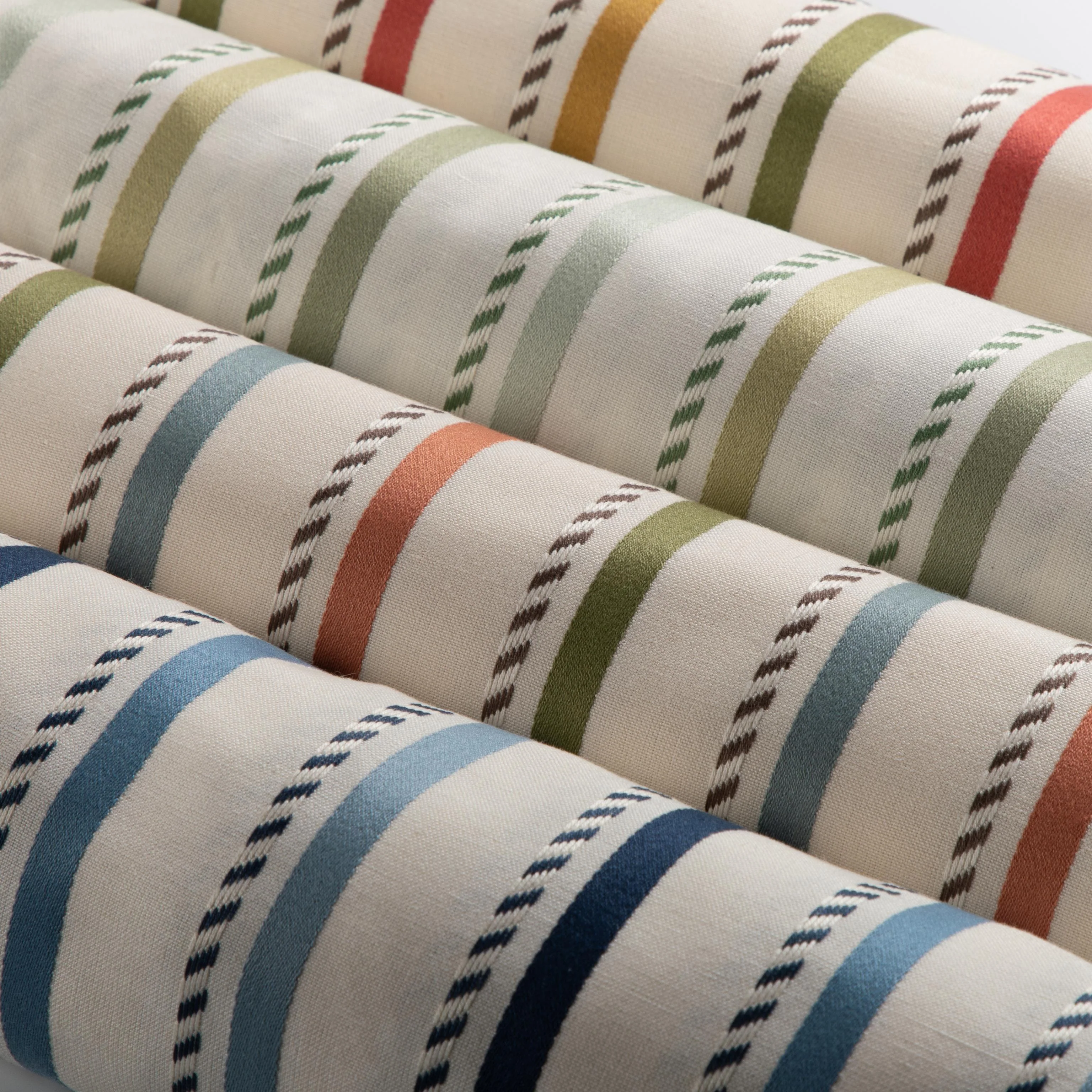 Lee Jofa Buxton Stripe Leaf/Clay Fabric - Image 5