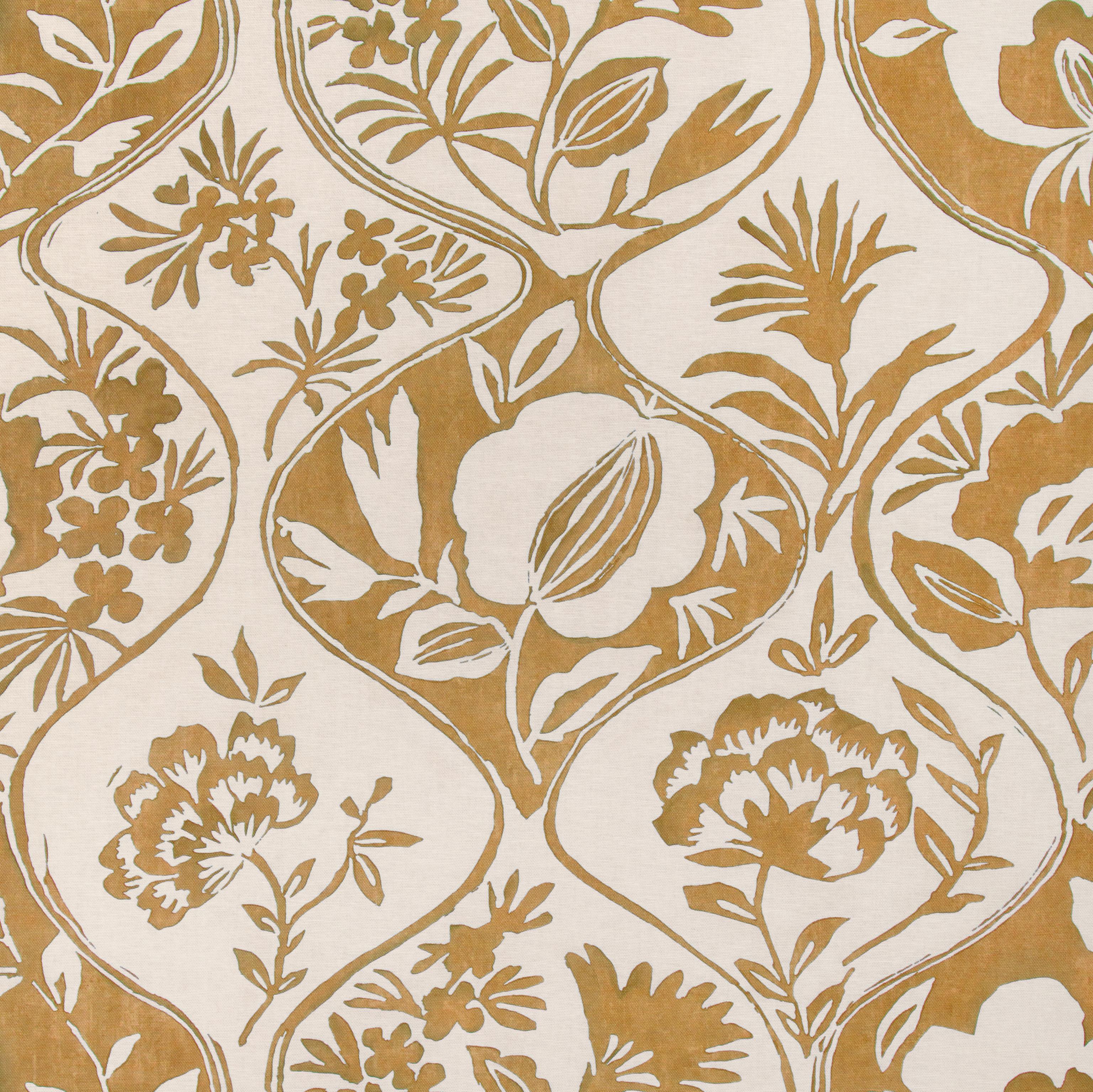 Lee Jofa Calathea Print Gold Fabric - Image 2