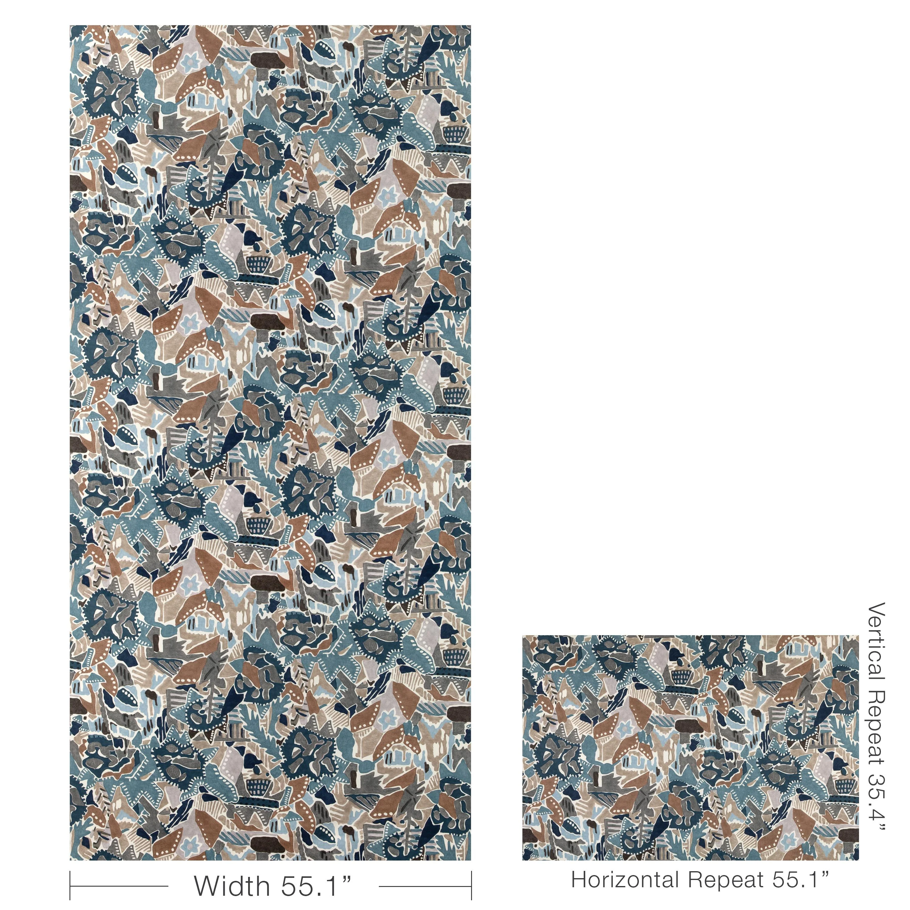 Lee Jofa Chrystie Print Denim/Slate Fabric - Image 5