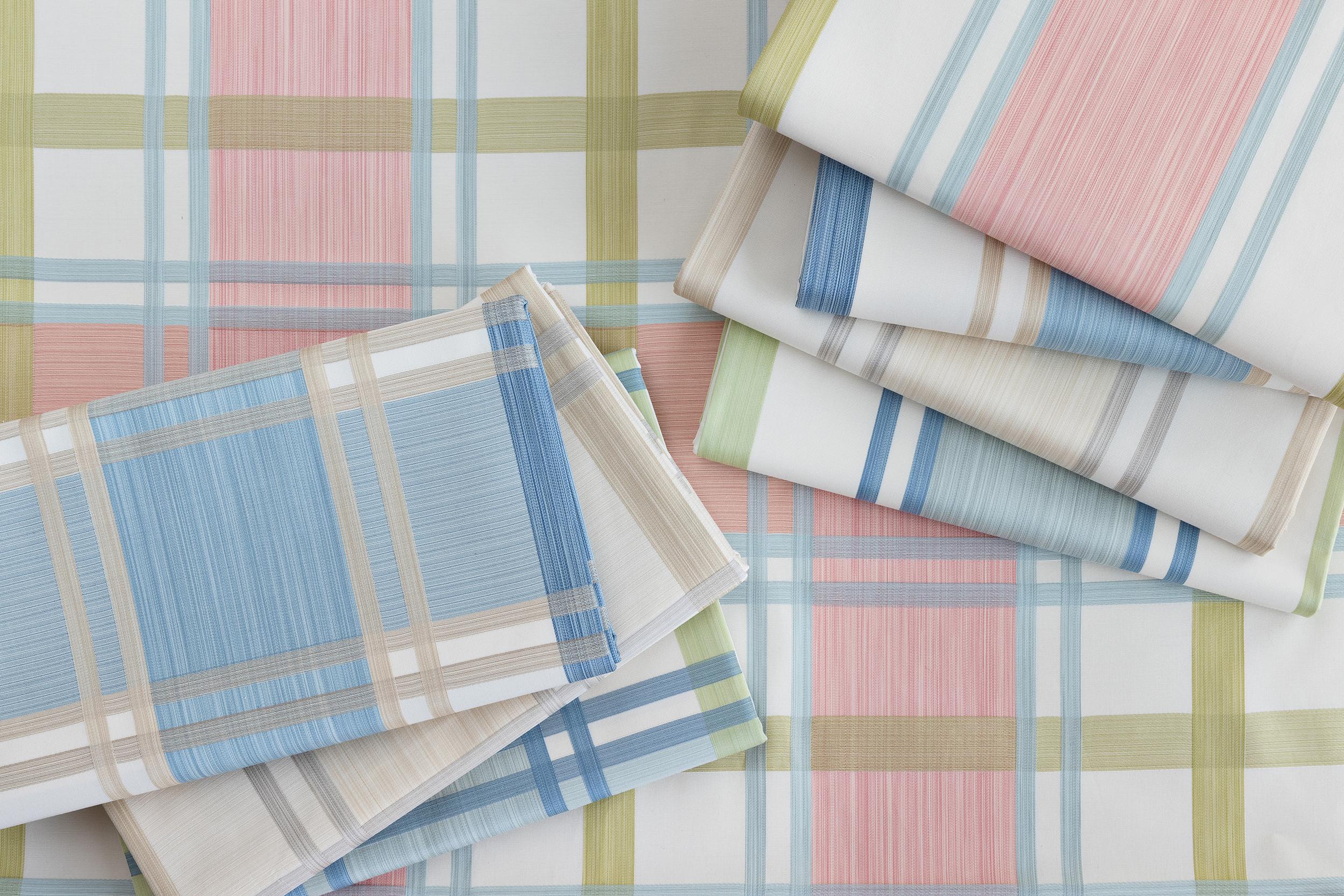 Lee Jofa Davies Stripe Sky/Sand Upholstery Fabric - Image 6