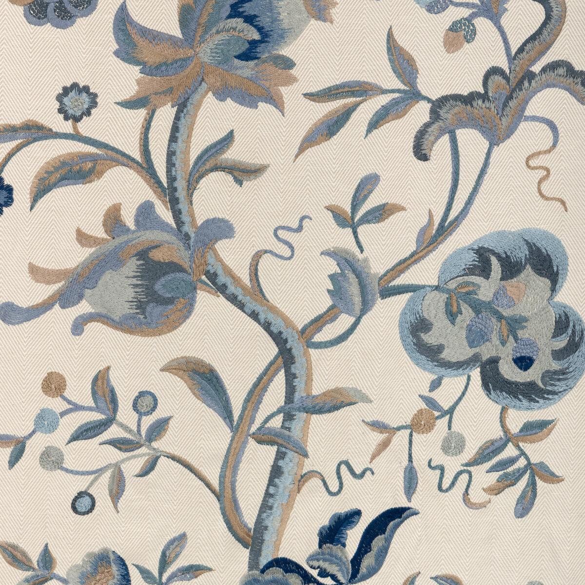 Lee Jofa Dorton Embroidery Indigo Fabric