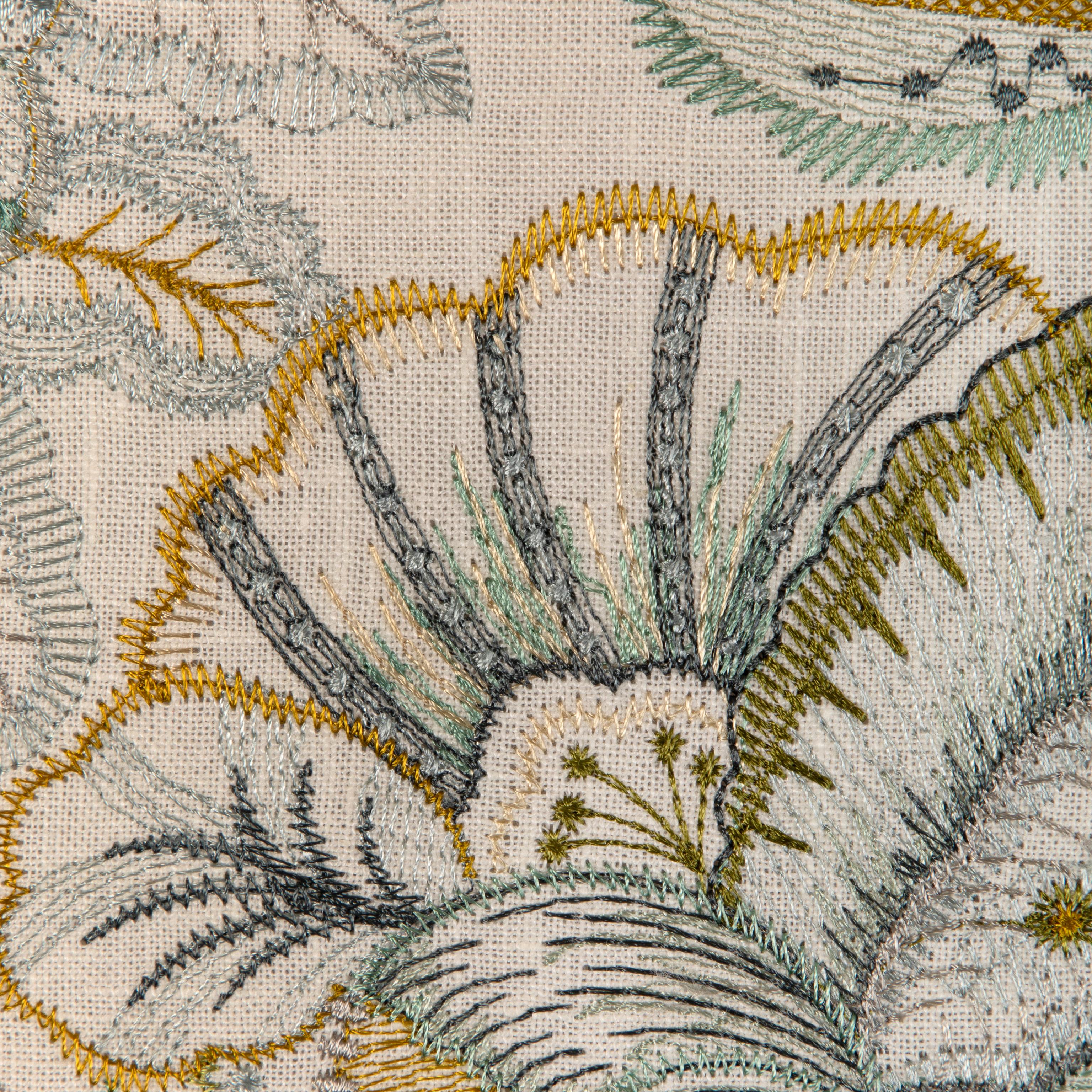 Lee Jofa Eden Emb Aqua/Gold Drapery Fabric - Image 3