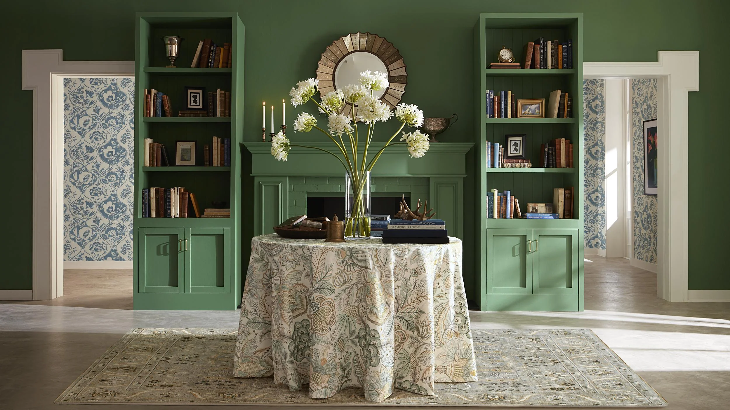 Lee Jofa Eden Emb Aqua/Gold Drapery Fabric - Image 7