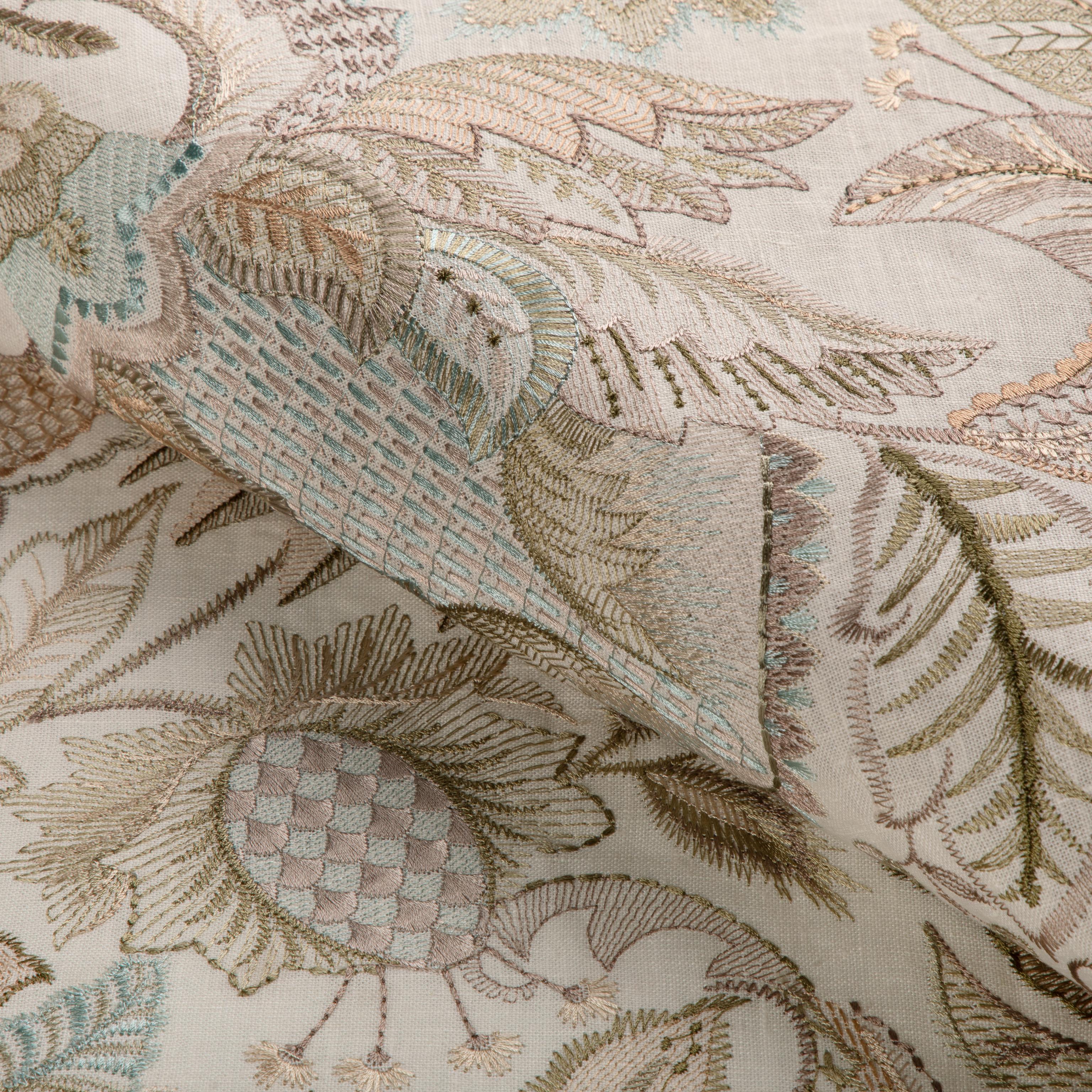 Lee Jofa Eden Emb Sage/Stone Drapery Fabric - Image 4