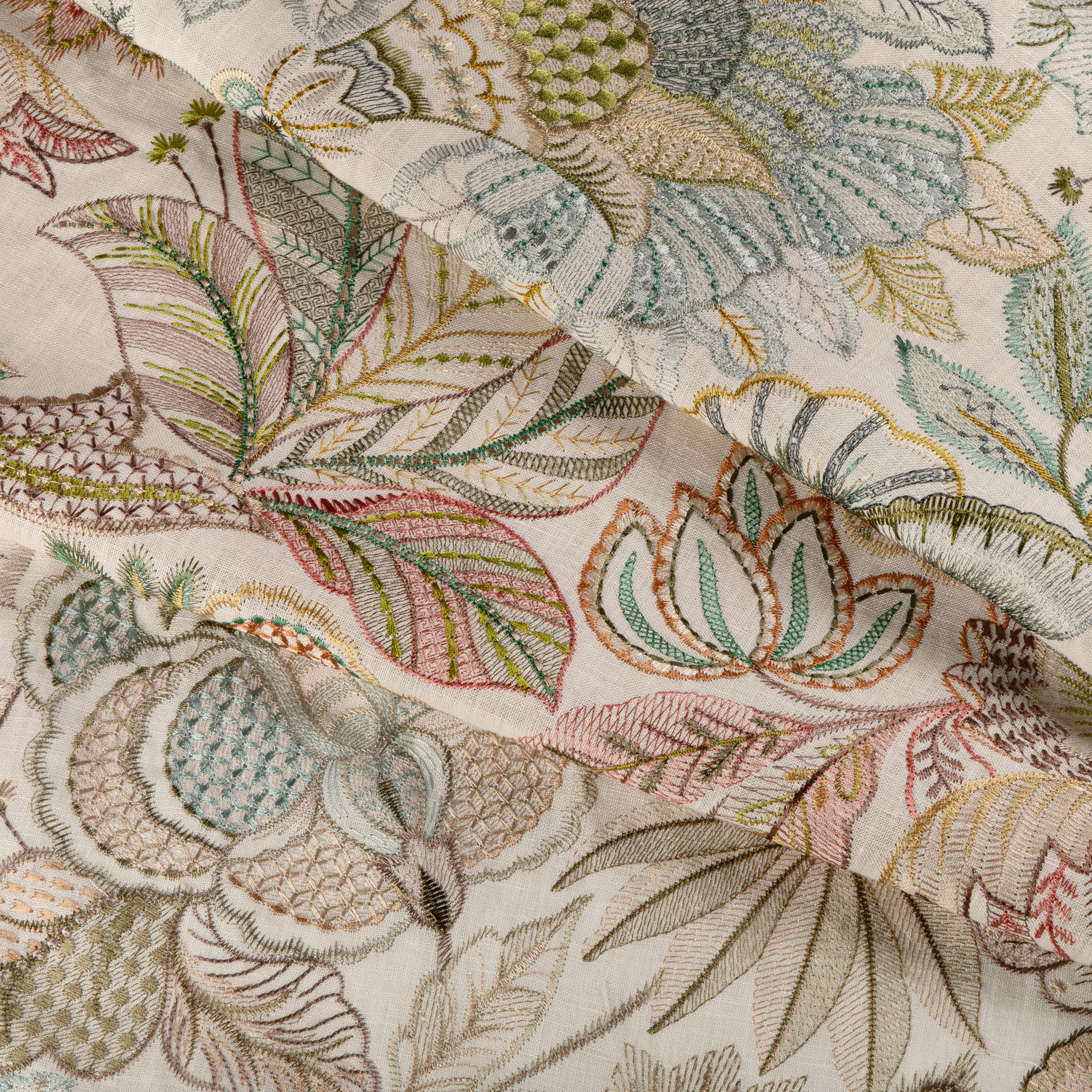 Lee Jofa Eden Emb Sage/Stone Drapery Fabric - Image 5