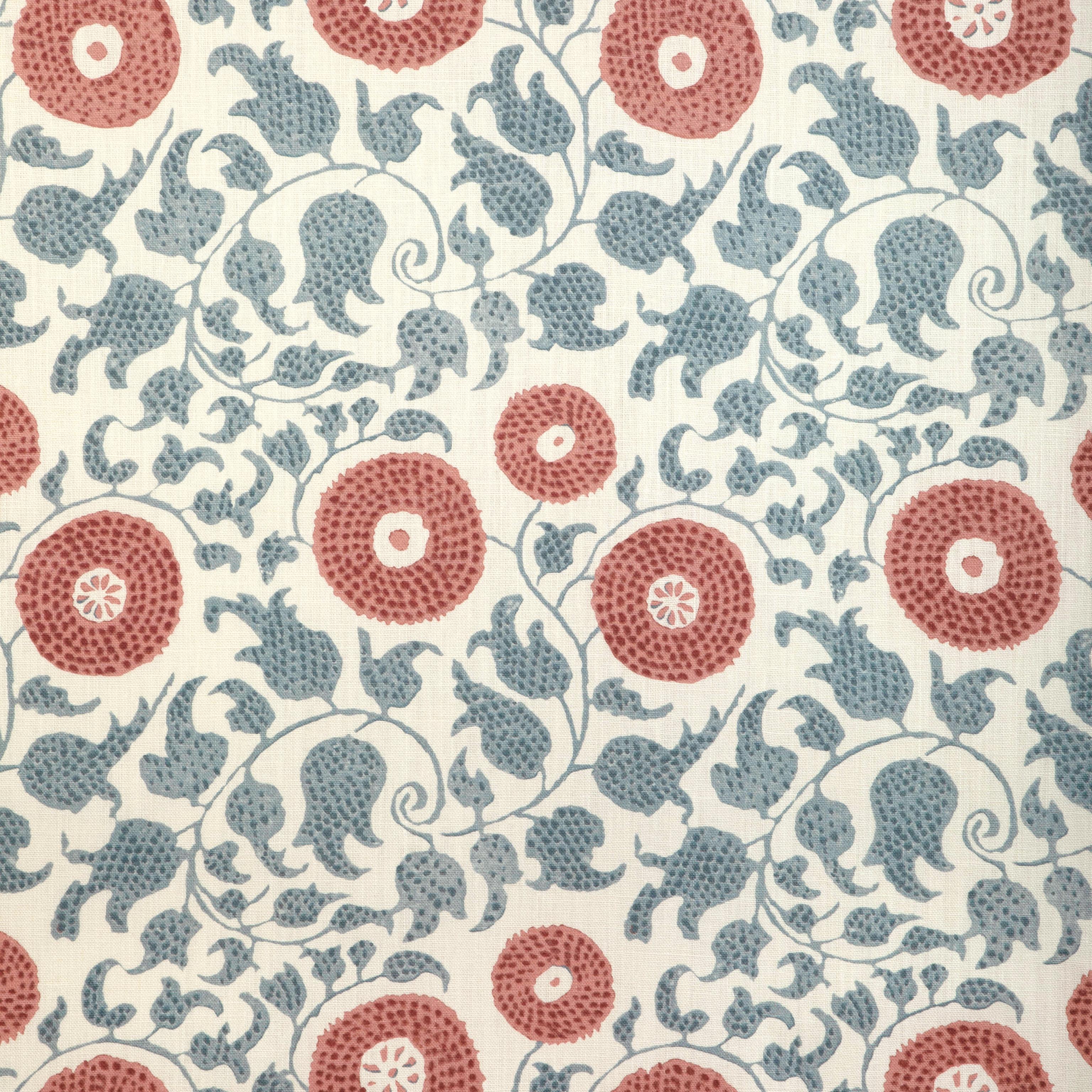 Lee Jofa Eldora Print Sky/Brick Fabric - Image 2