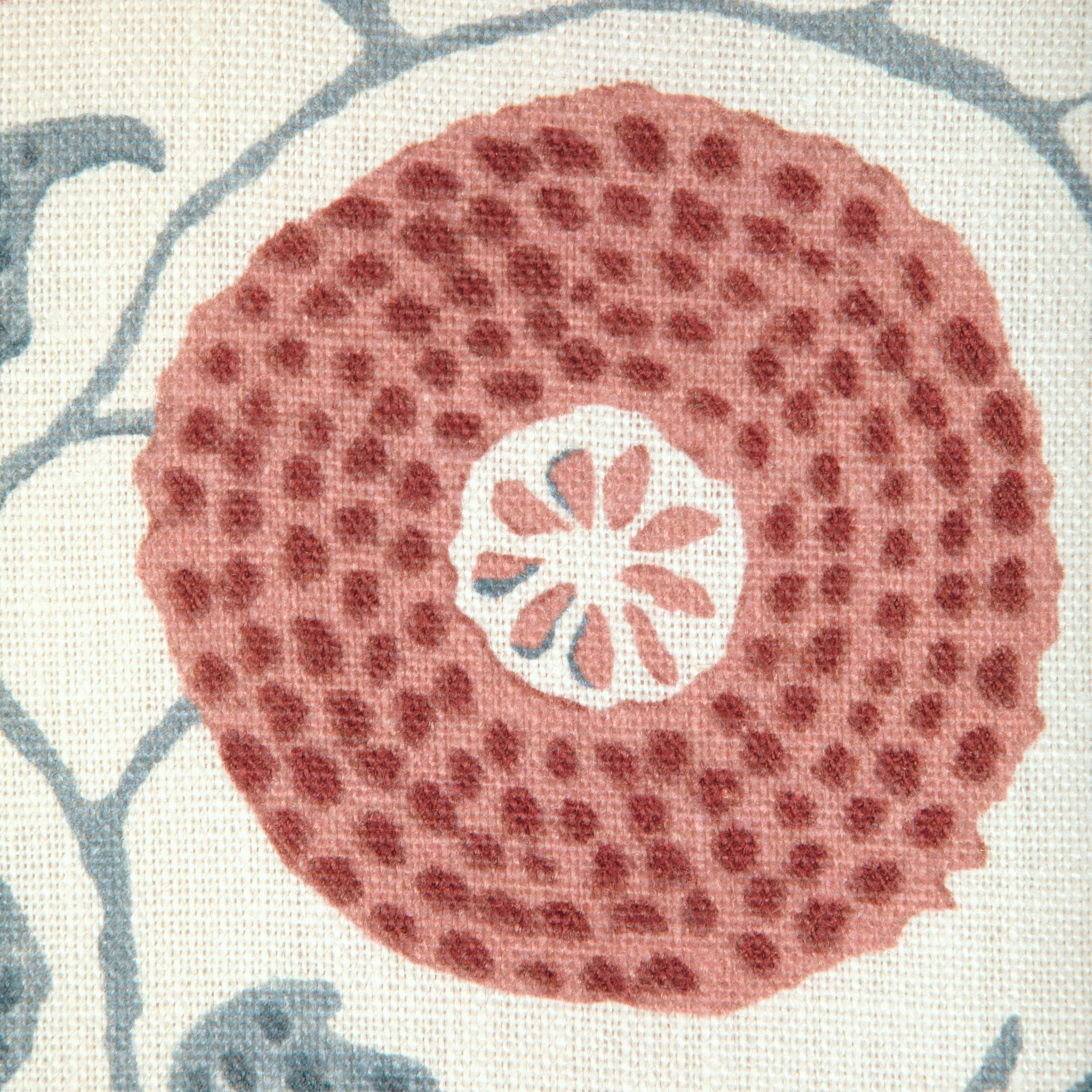 Lee Jofa Eldora Print Sky/Brick Fabric - Image 3