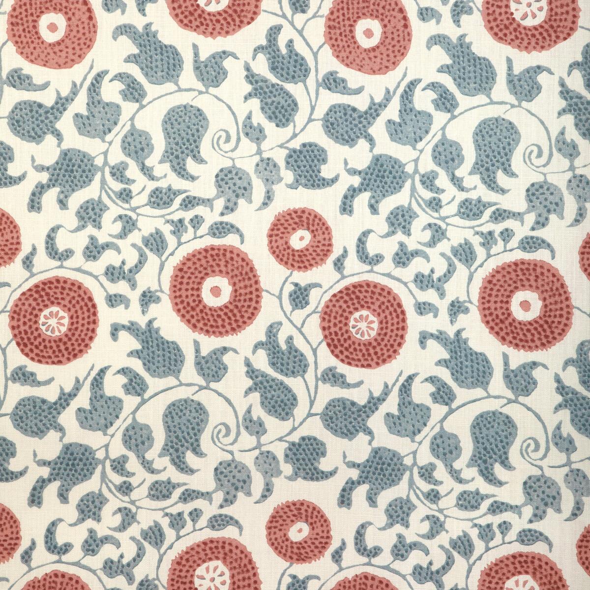 Lee Jofa Eldora Print Sky/Brick Fabric - Image 4