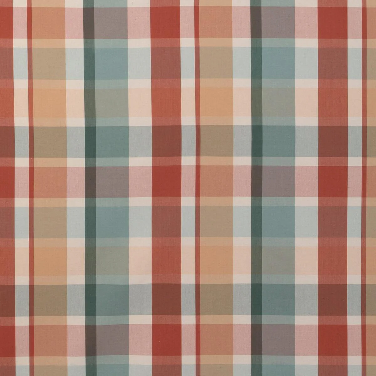 Lee Jofa Fisher Plaid Teal/Spice Fabric - Image 6