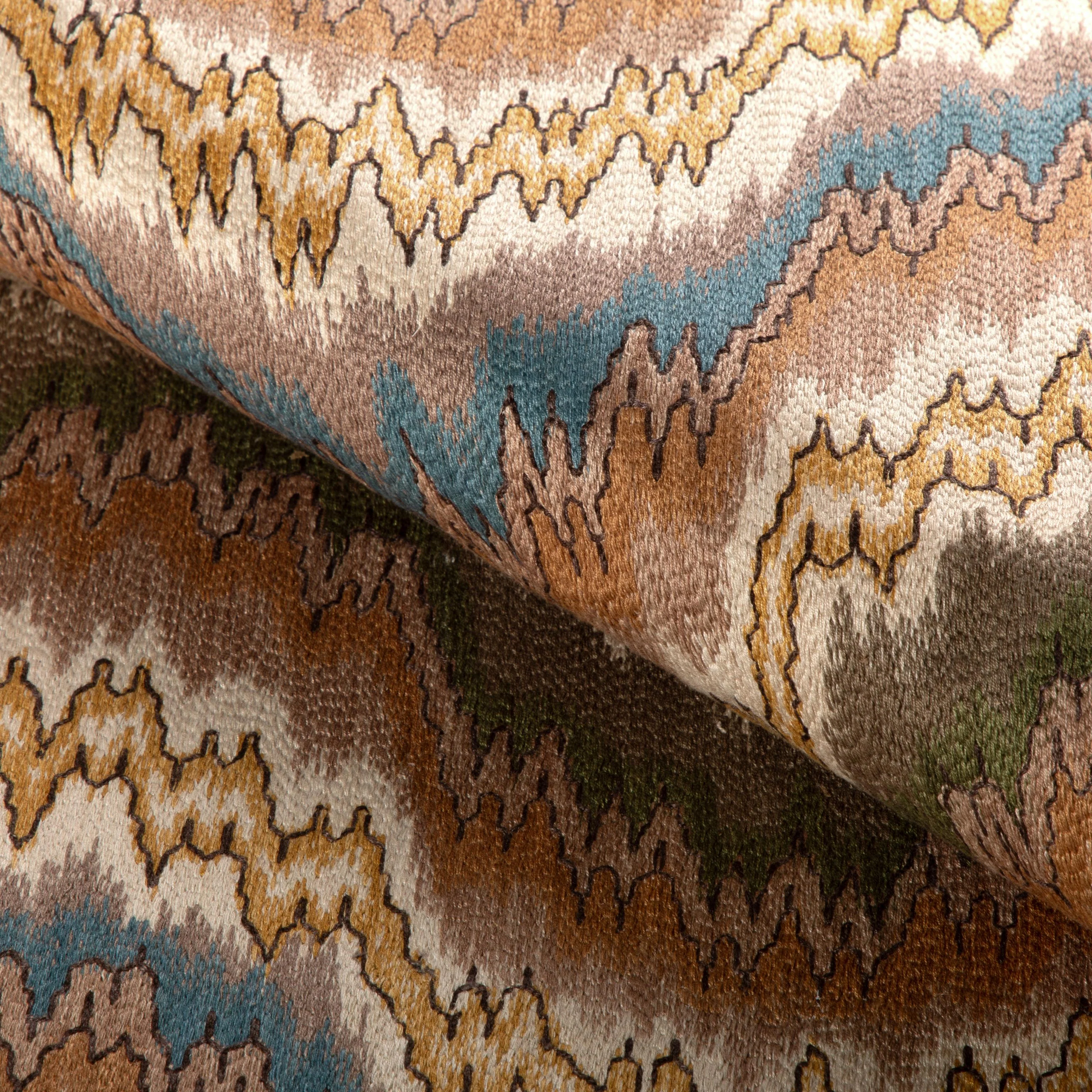 Lee Jofa Flame Embroidery Fawn Fabric - Image 4