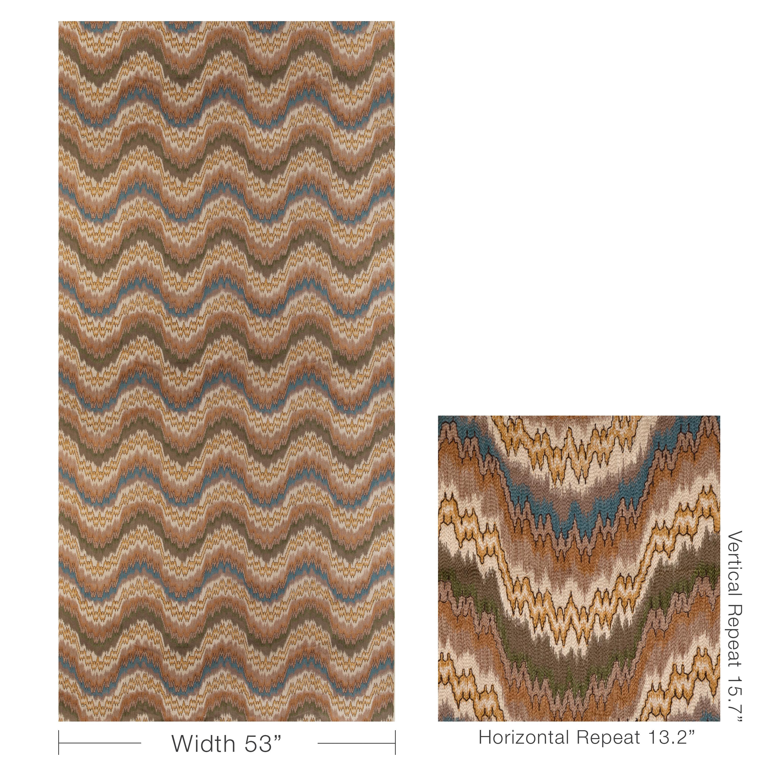 Lee Jofa Flame Embroidery Fawn Fabric - Image 5