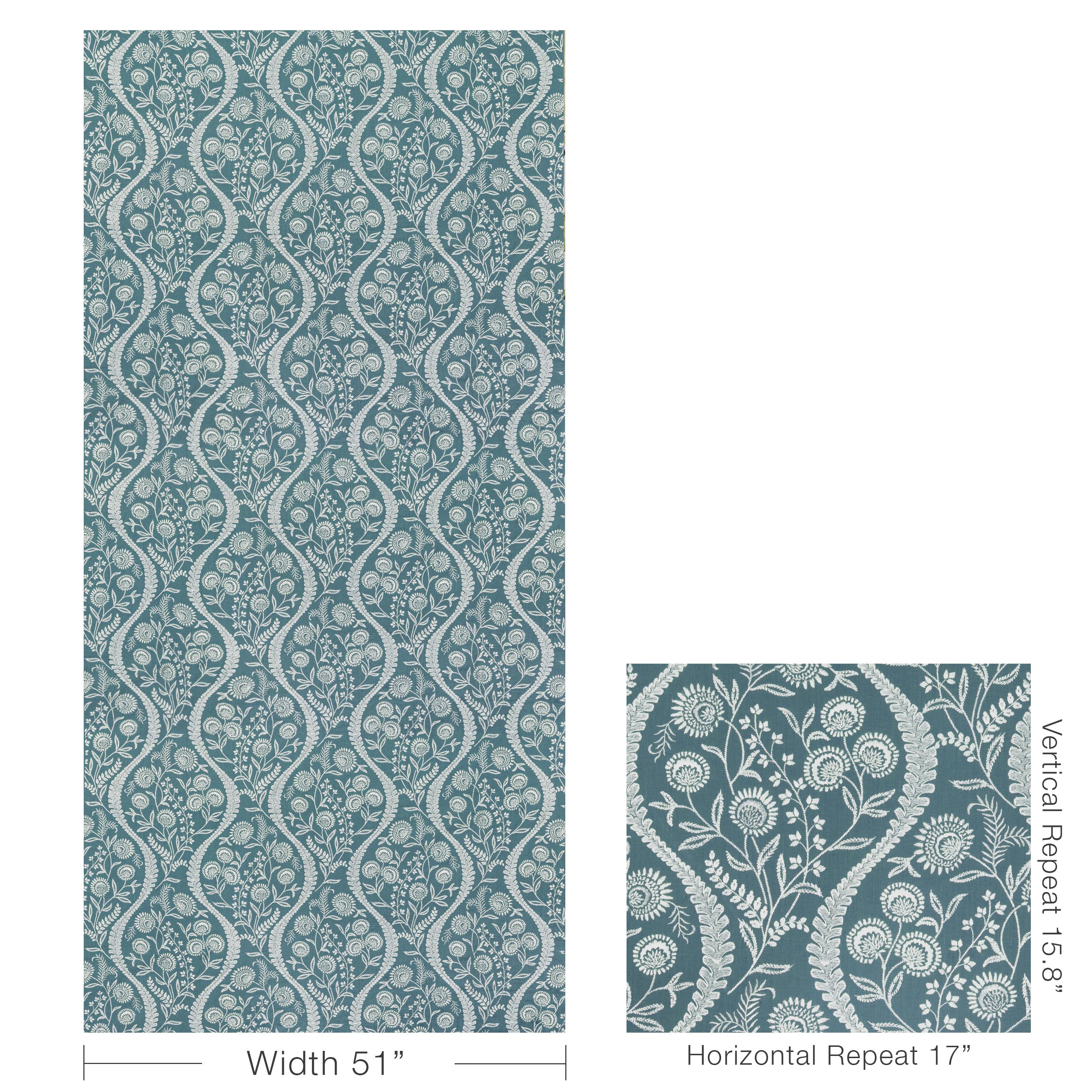 Lee Jofa Floriblanca Blue Fabric - Image 5