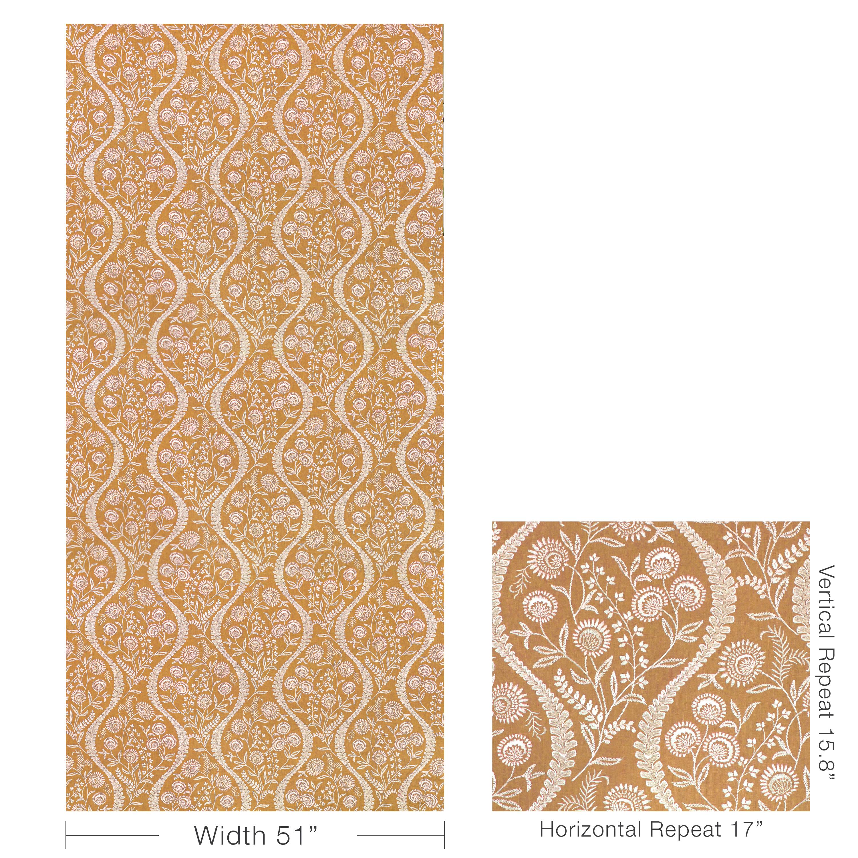 Lee Jofa Floriblanca Golden Fabric - Image 5
