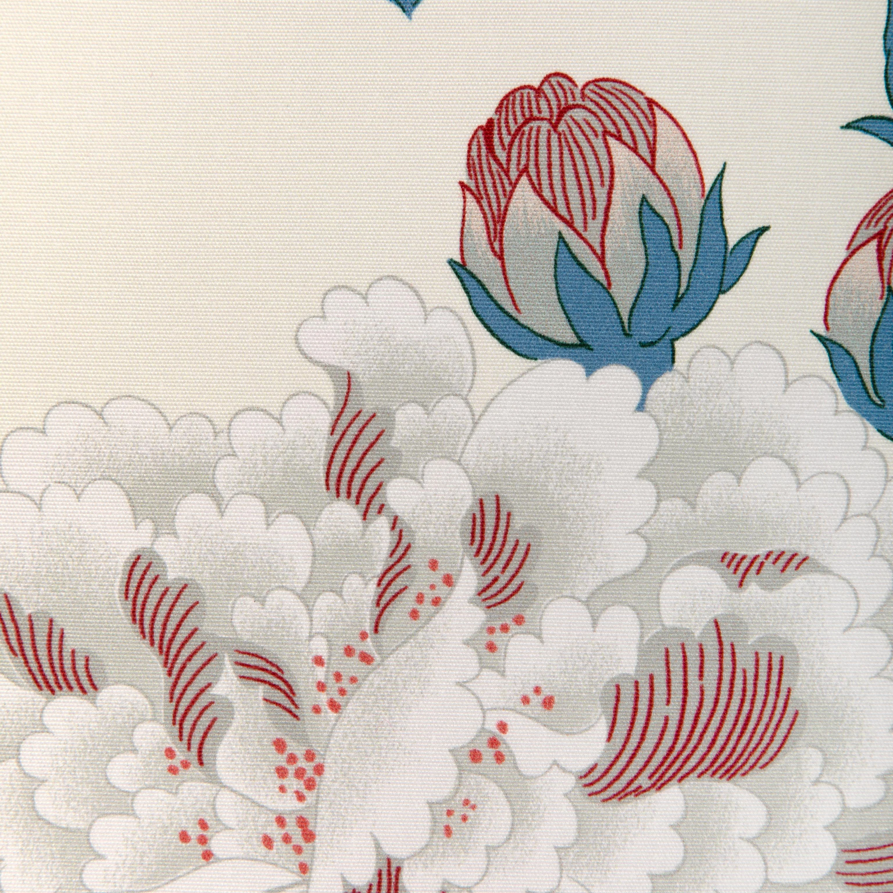 Lee Jofa Gardenia Print Blue/Red Fabric - Image 3