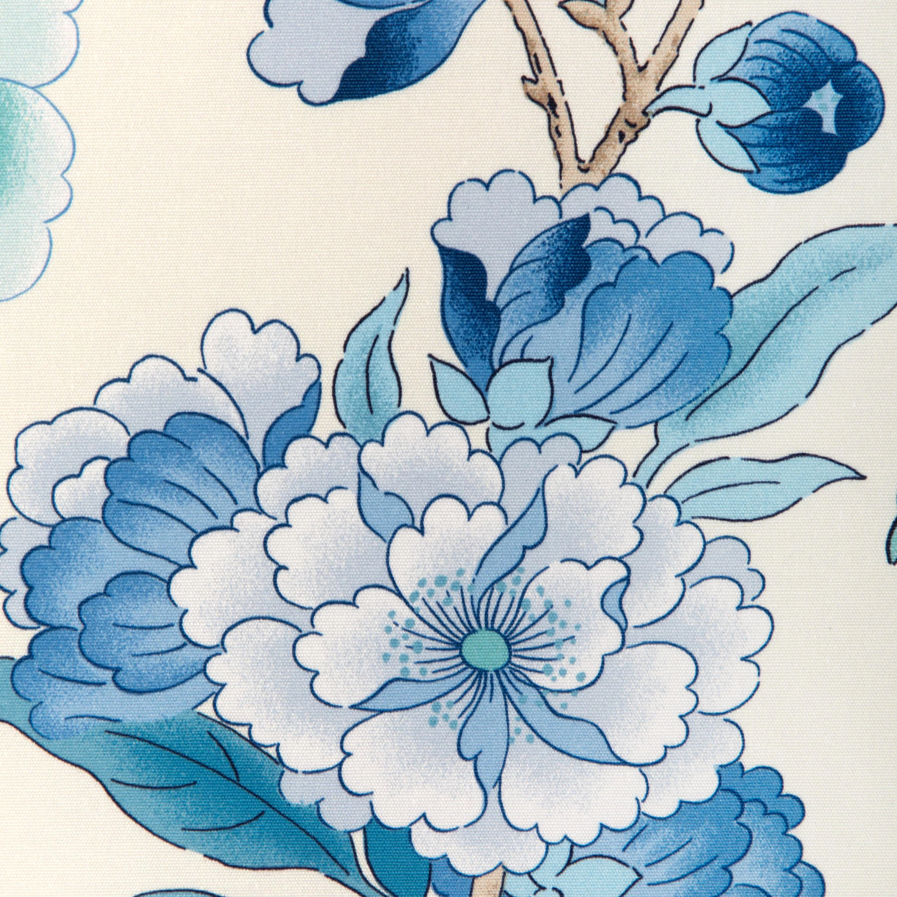 Lee Jofa Gardenia Print Delft/Sky Fabric - Image 3