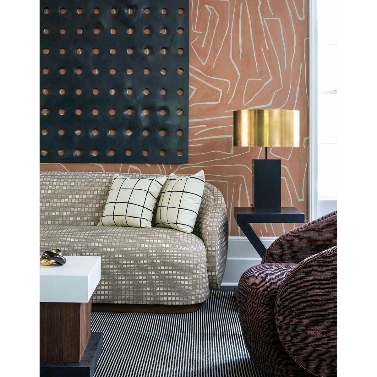 Lee Jofa Graffito Onyx/Beige Wallpaper - Image 3