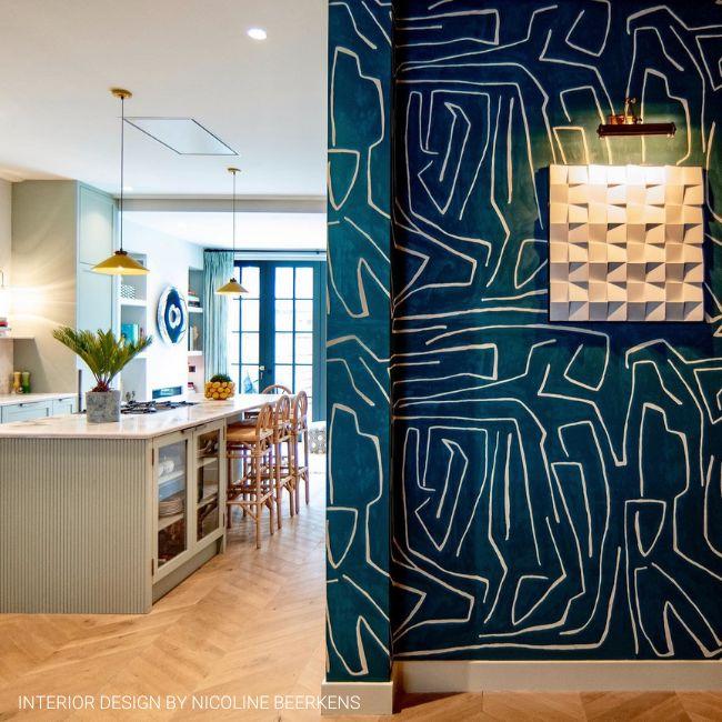 Lee Jofa Graffito Teal/Pearl Fabric - Image 3