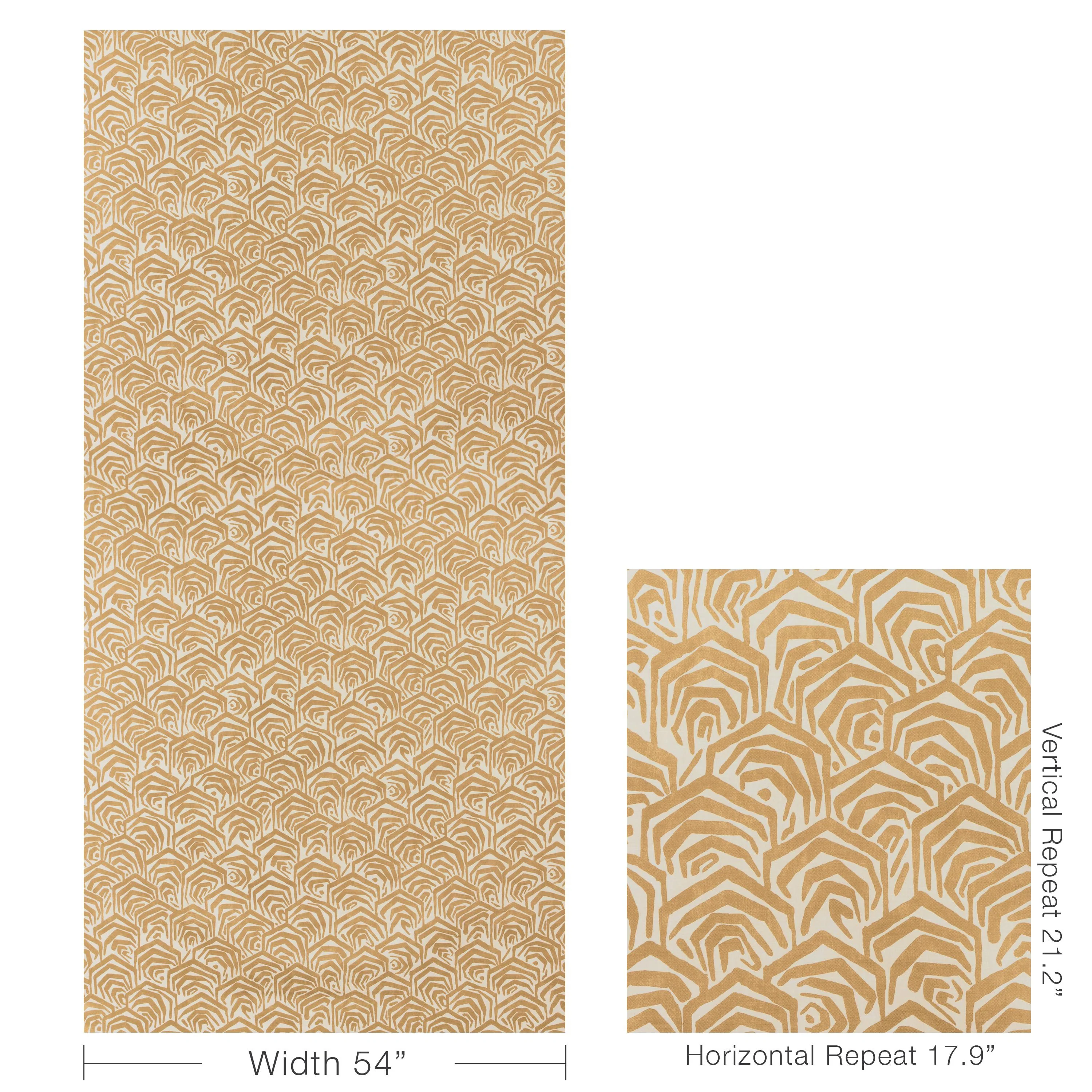 Lee Jofa Greene Print Gold Fabric - Image 5