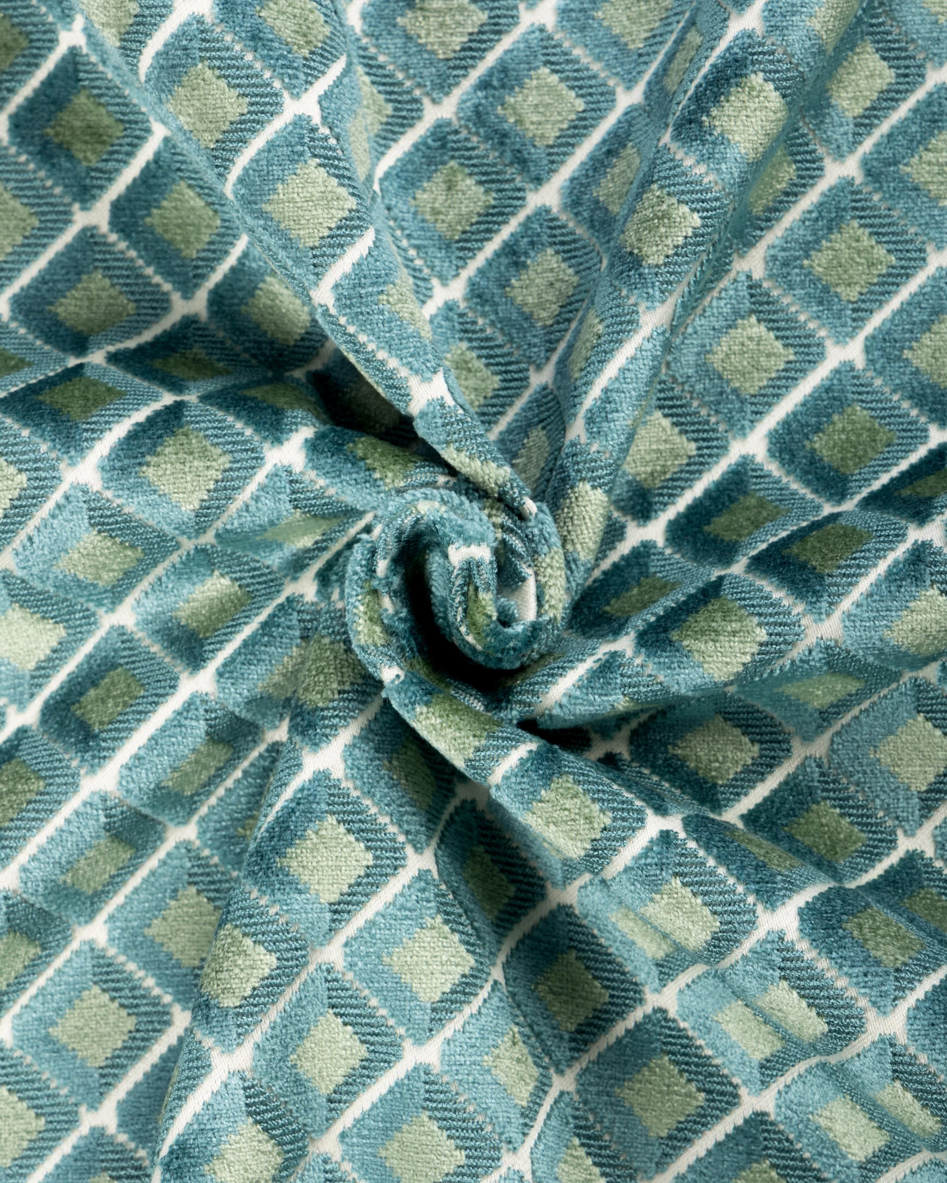 Lee Jofa Greenwich Velvet Teal Upholstery Fabric - Image 4