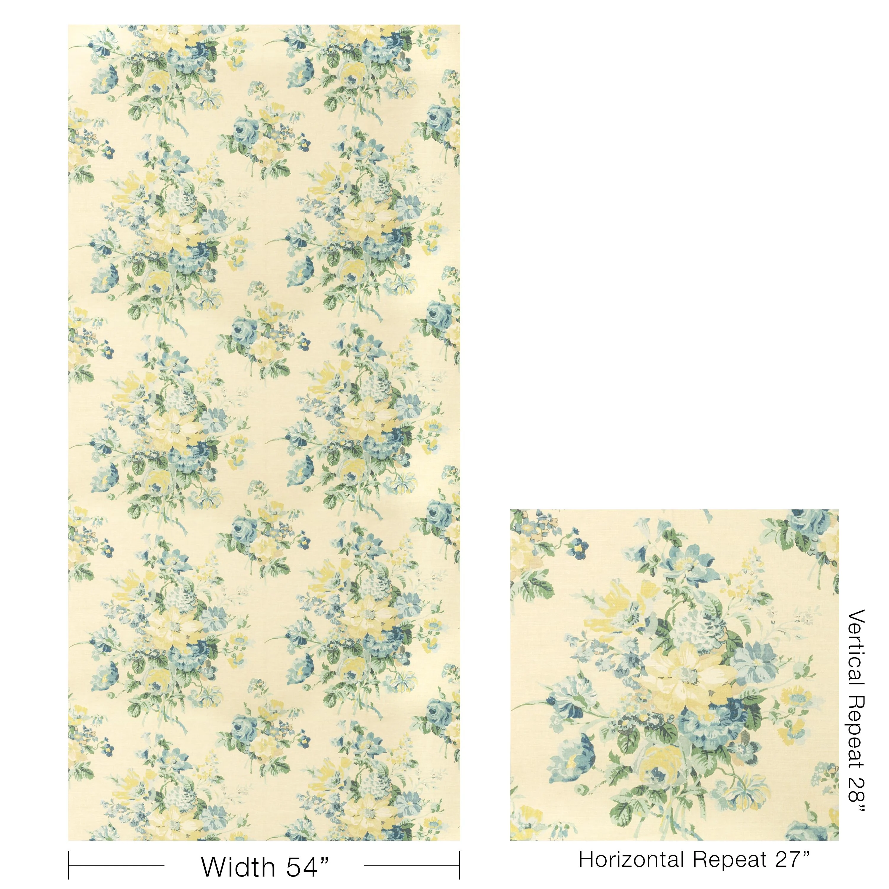 Lee Jofa Hathaway Print Blue Fabric - Image 5