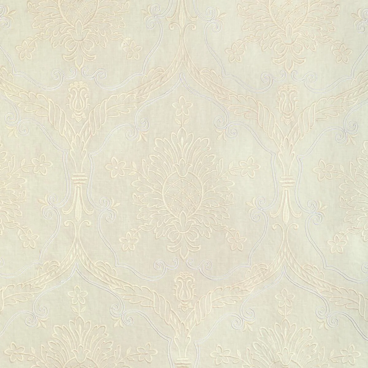 Lee Jofa Hayes Embroidery Ivory Drapery Fabric - Image 5