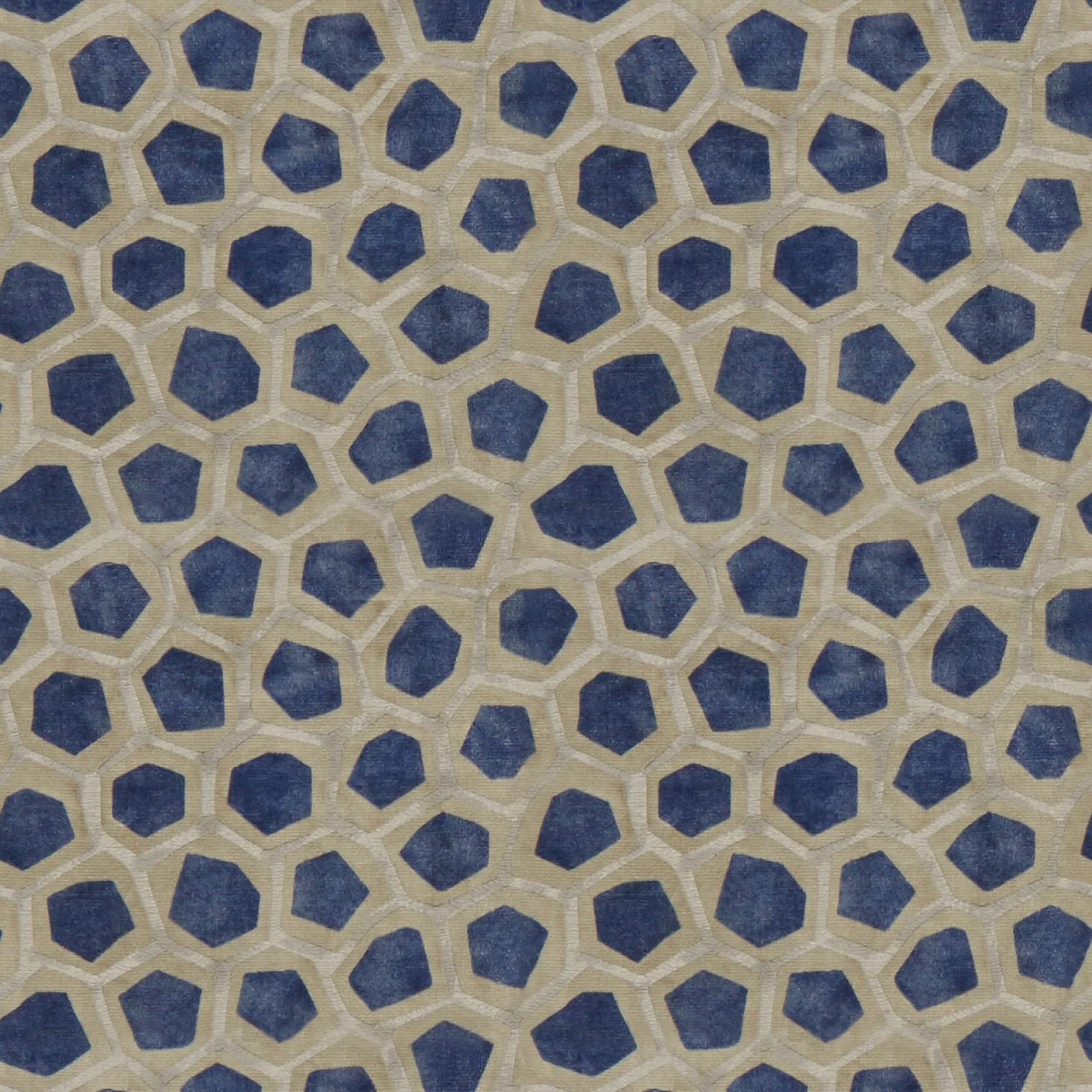 Lee Jofa Hexagon Velvet Sapphire Fabric