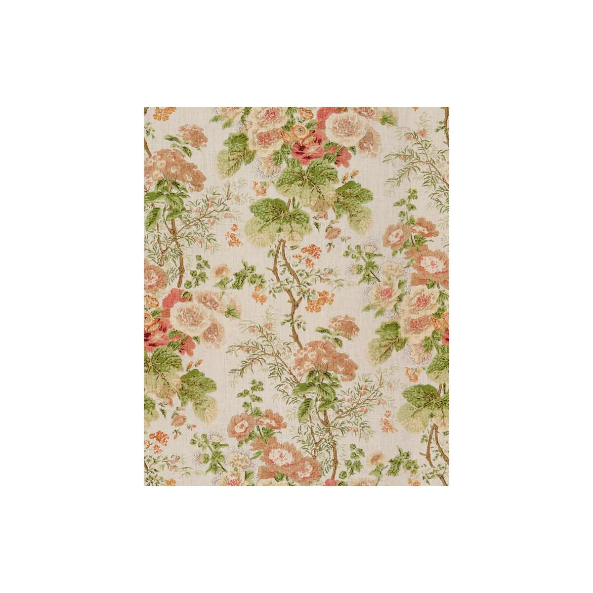 Lee Jofa Hollyhock Hdb Coral/Apple Fabric - Image 3