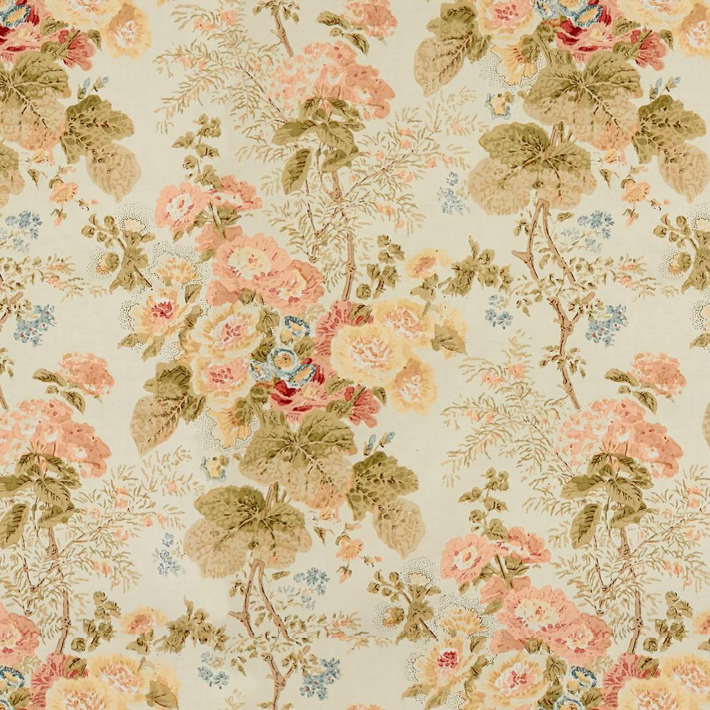 Lee Jofa Hollyhock Hdb Coral/Olive Fabric
