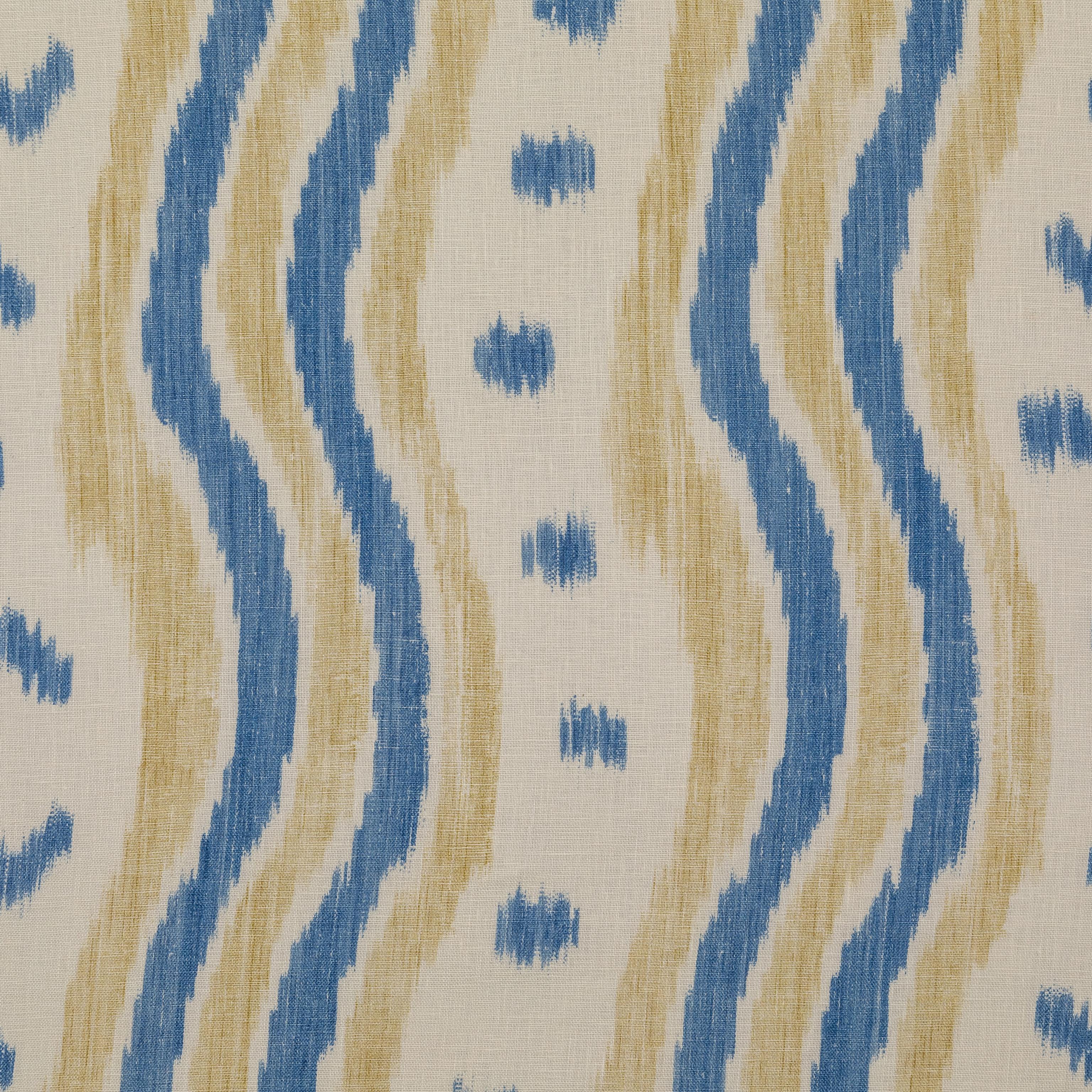 Lee Jofa Ikat Stripe Blue/Yellow Fabric - Image 3