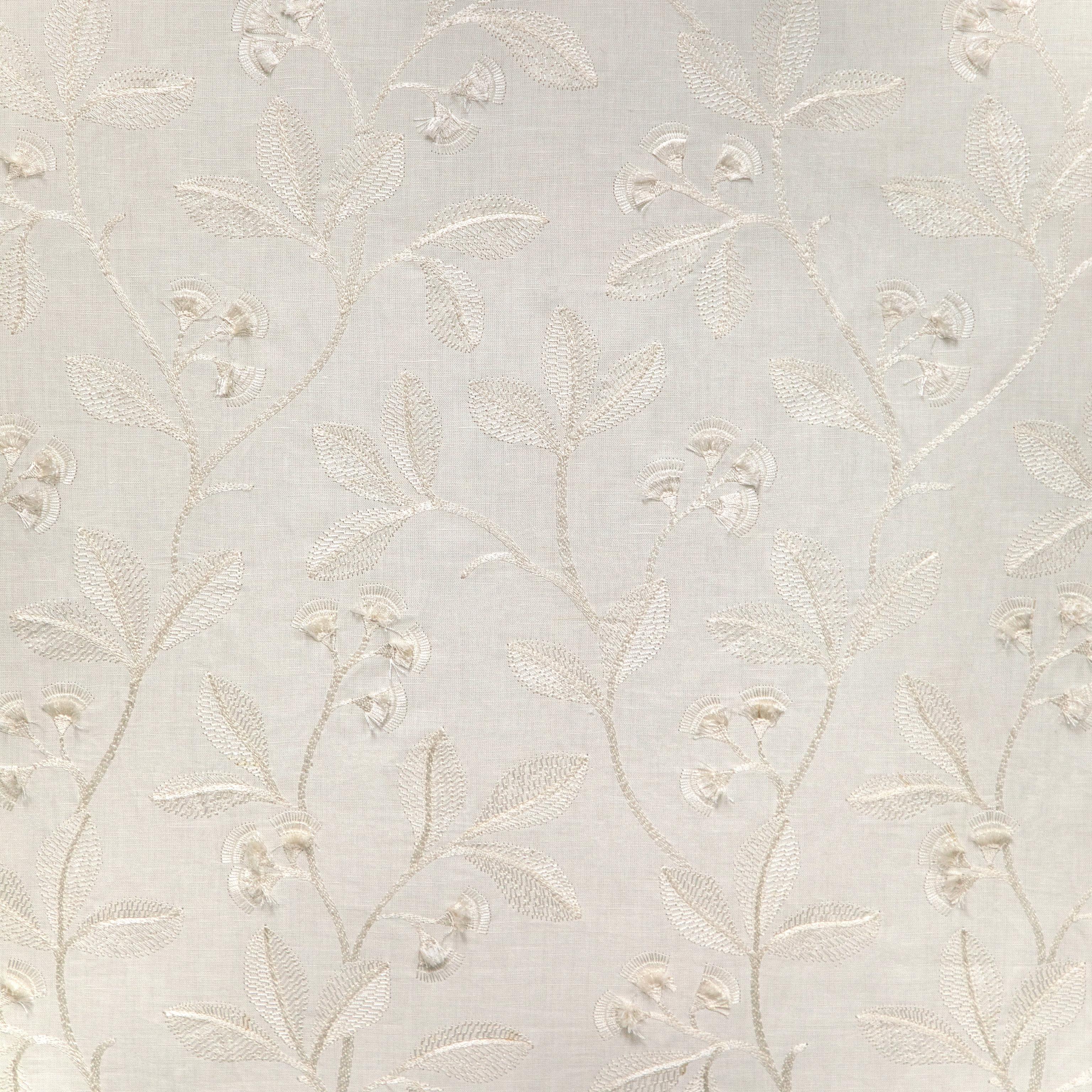 Lee Jofa Iris Embroidery Ivory Drapery Fabric