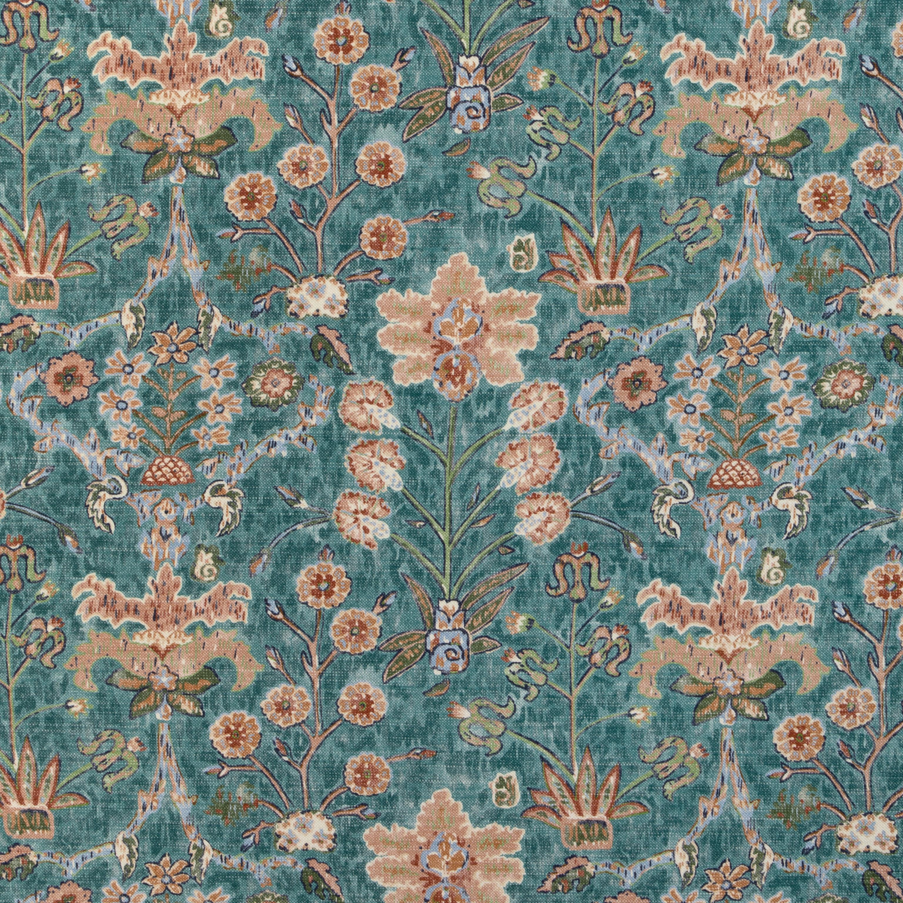 Lee Jofa Kerman Print Teal/Rose Fabric - Image 2