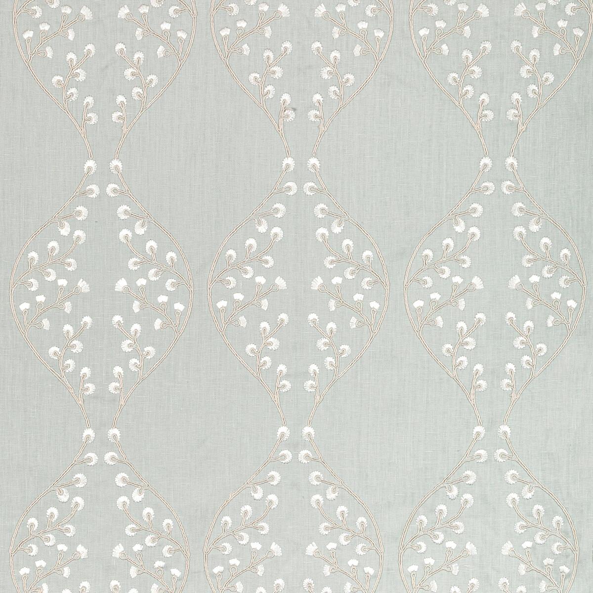 Lee Jofa Lillie Embroidery Aqua Drapery Fabric - Image 8