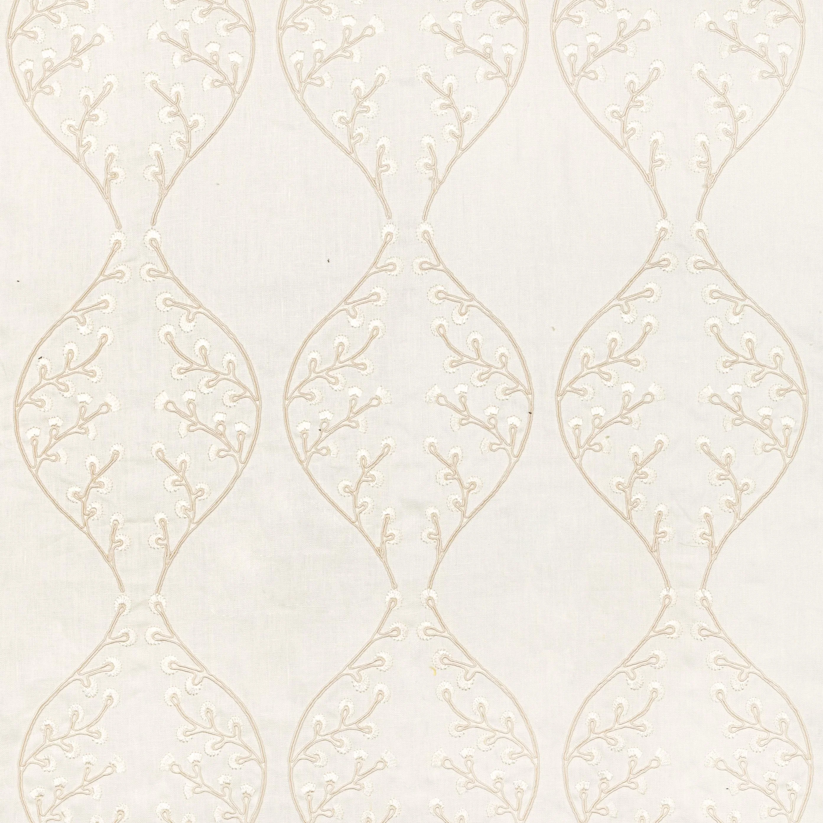 Lee Jofa Lillie Embroidery Ivory Drapery Fabric - Image 2