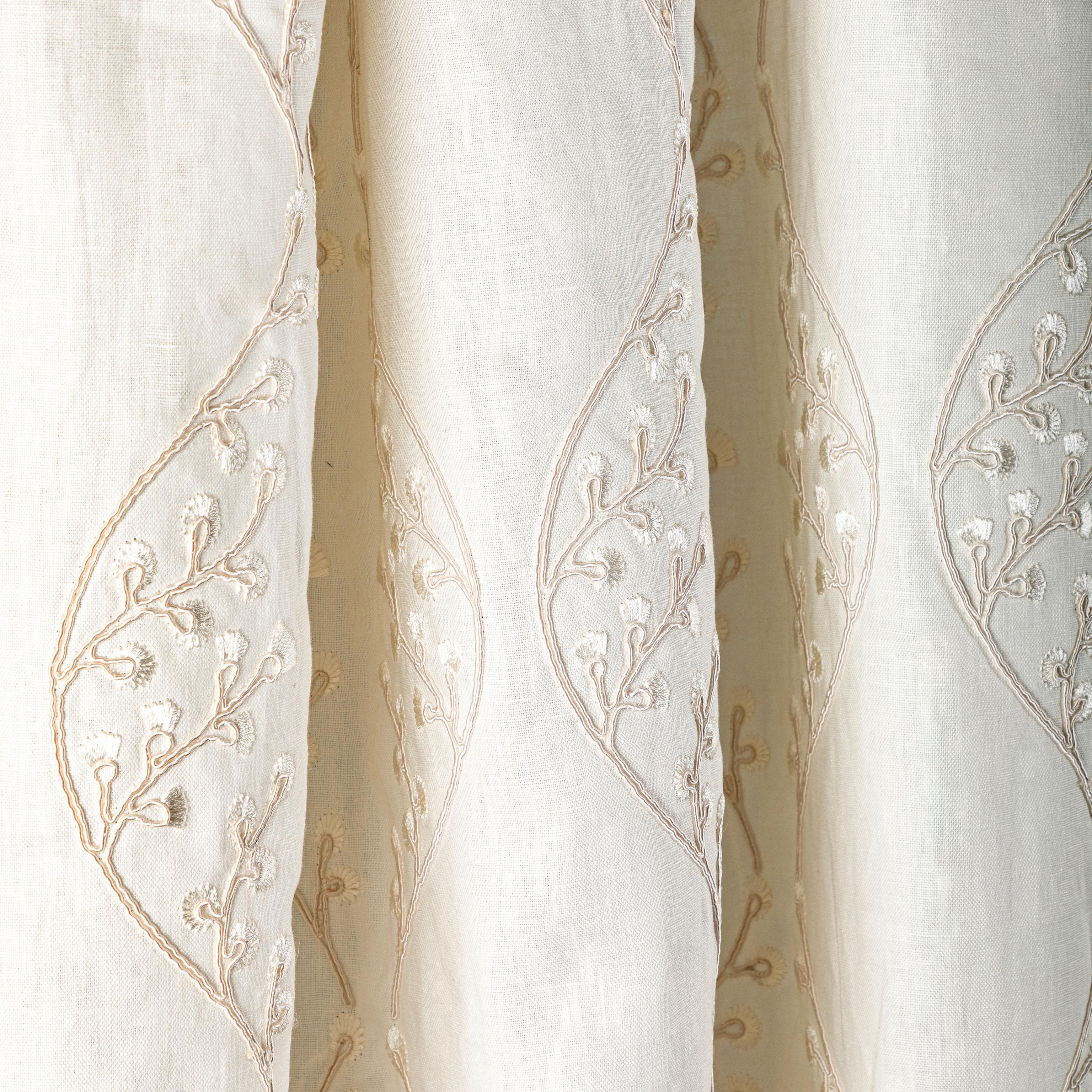 Lee Jofa Lillie Embroidery Ivory Drapery Fabric - Image 4