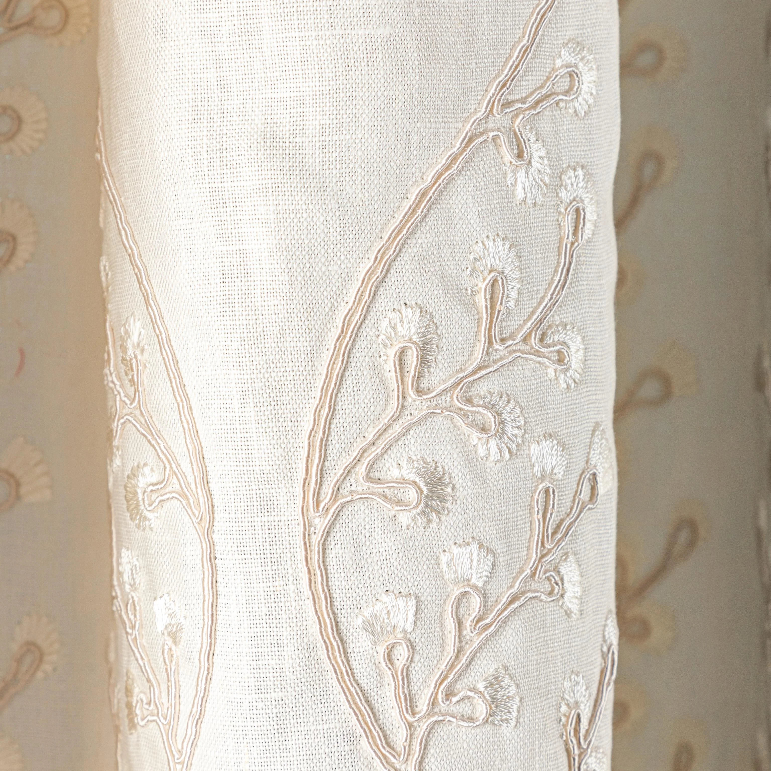 Lee Jofa Lillie Embroidery Ivory Drapery Fabric - Image 6