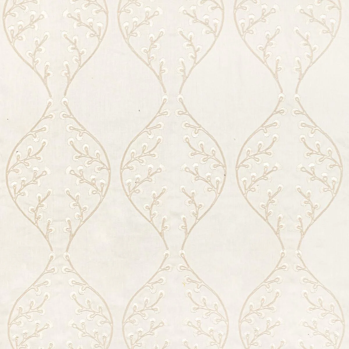 Lee Jofa Lillie Embroidery Ivory Drapery Fabric - Image 8