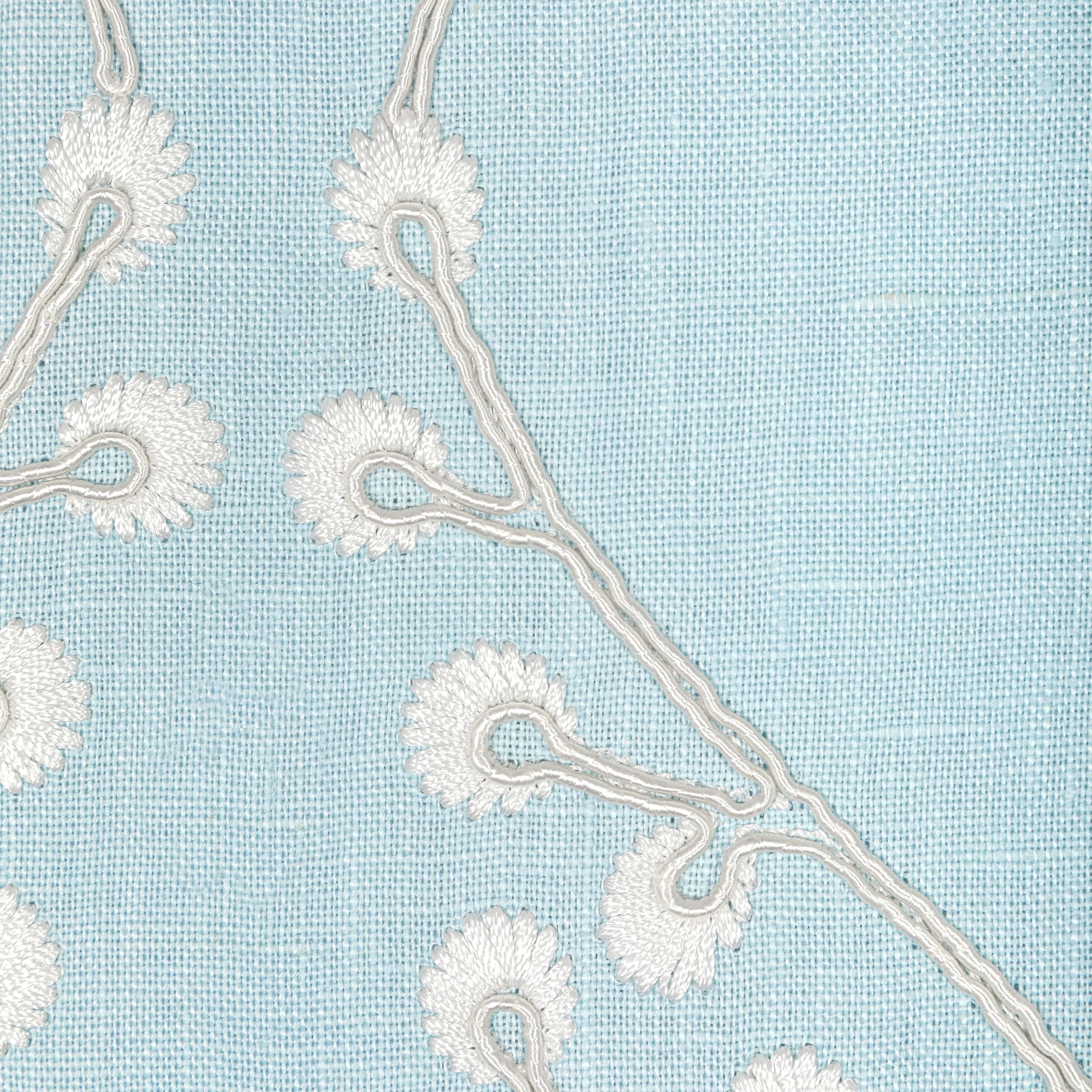 Lee Jofa Lillie Embroidery Sky Drapery Fabric - Image 3
