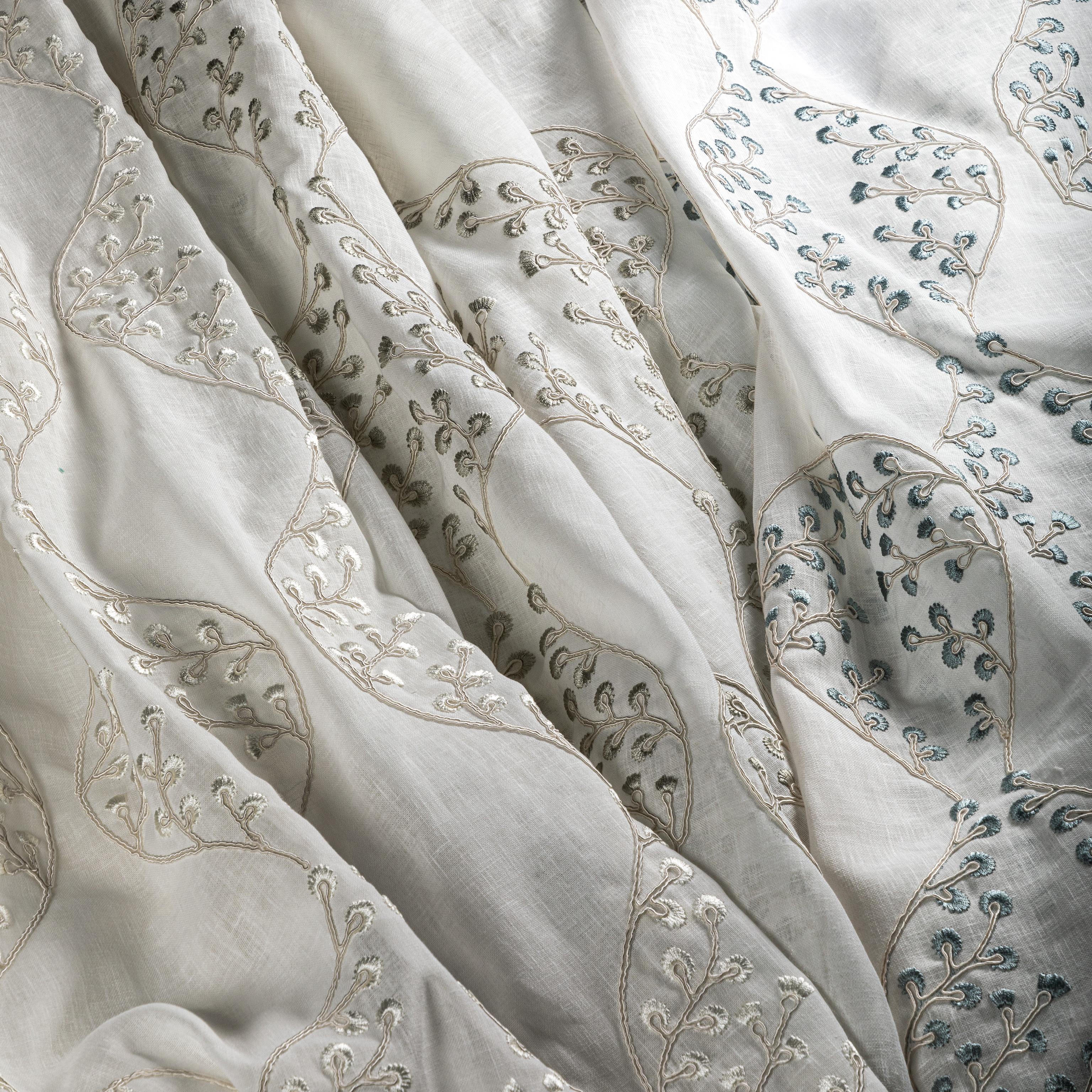 Lee Jofa Lillie Sheer Ivory/Fog Drapery Fabric - Image 7