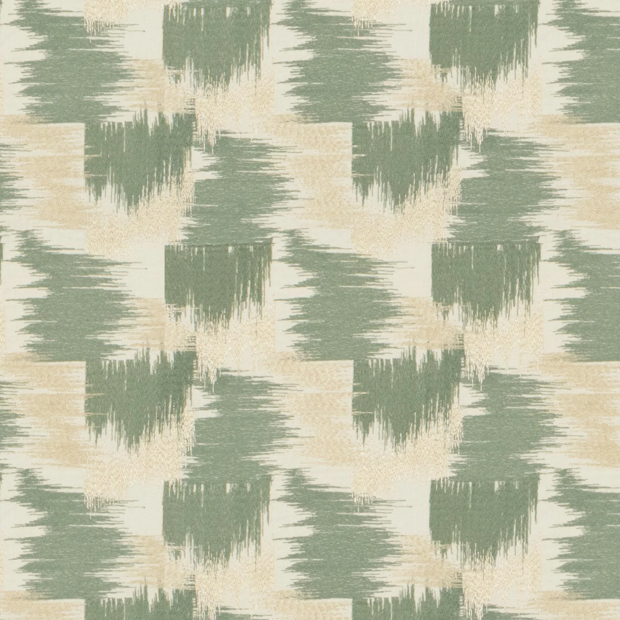 Lee Jofa Mandelbrot Emb Beige/Jade Fabric - Image 2